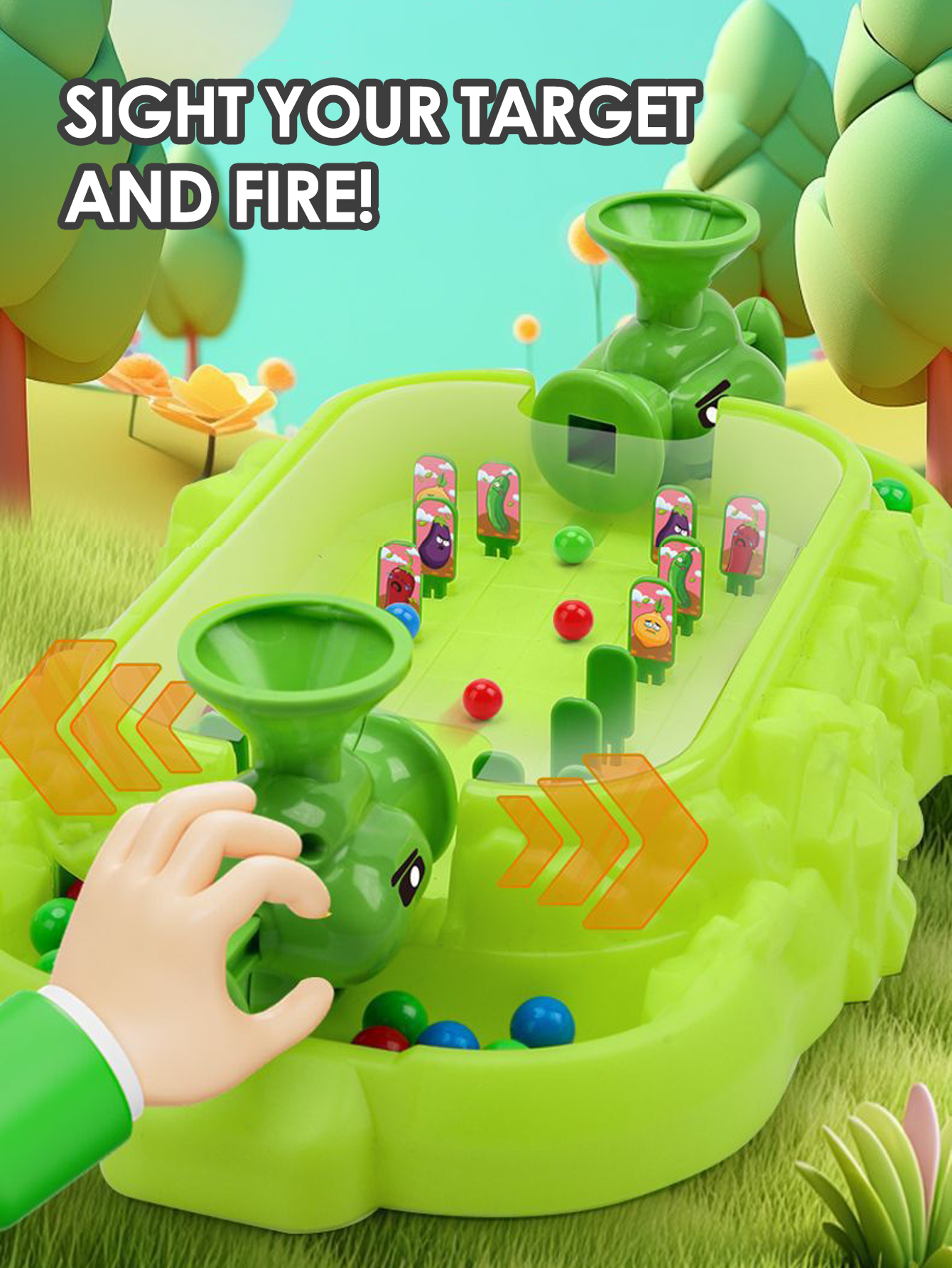 Interactive Battle Toy for Two Person, Kids Vegetable Pinball Machine Shooting Desktop Game Christmas Gift – view 6