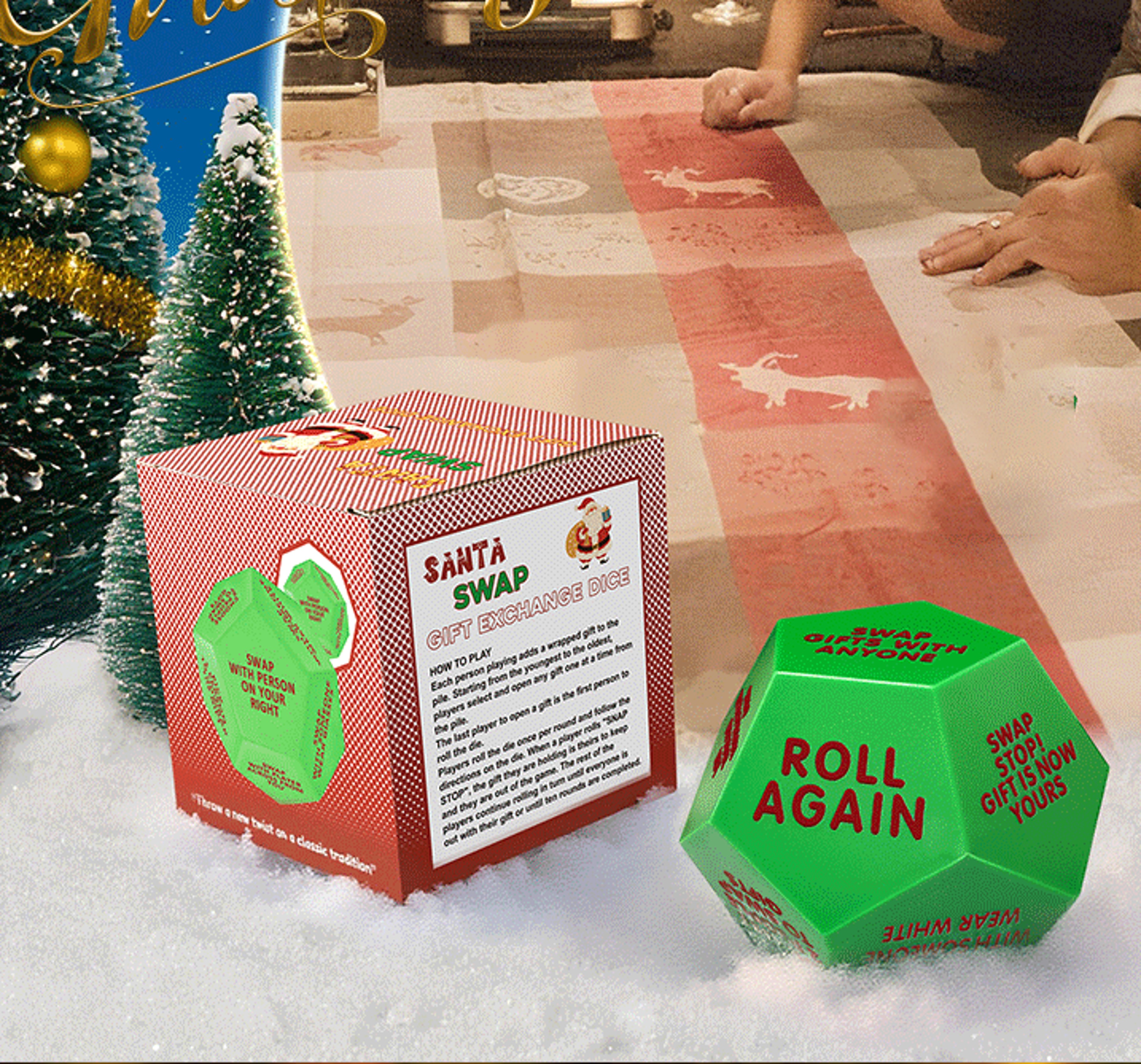 Large Exchange Dice for Xmas, Santa Swap Gift Exchange Family Game – view 7