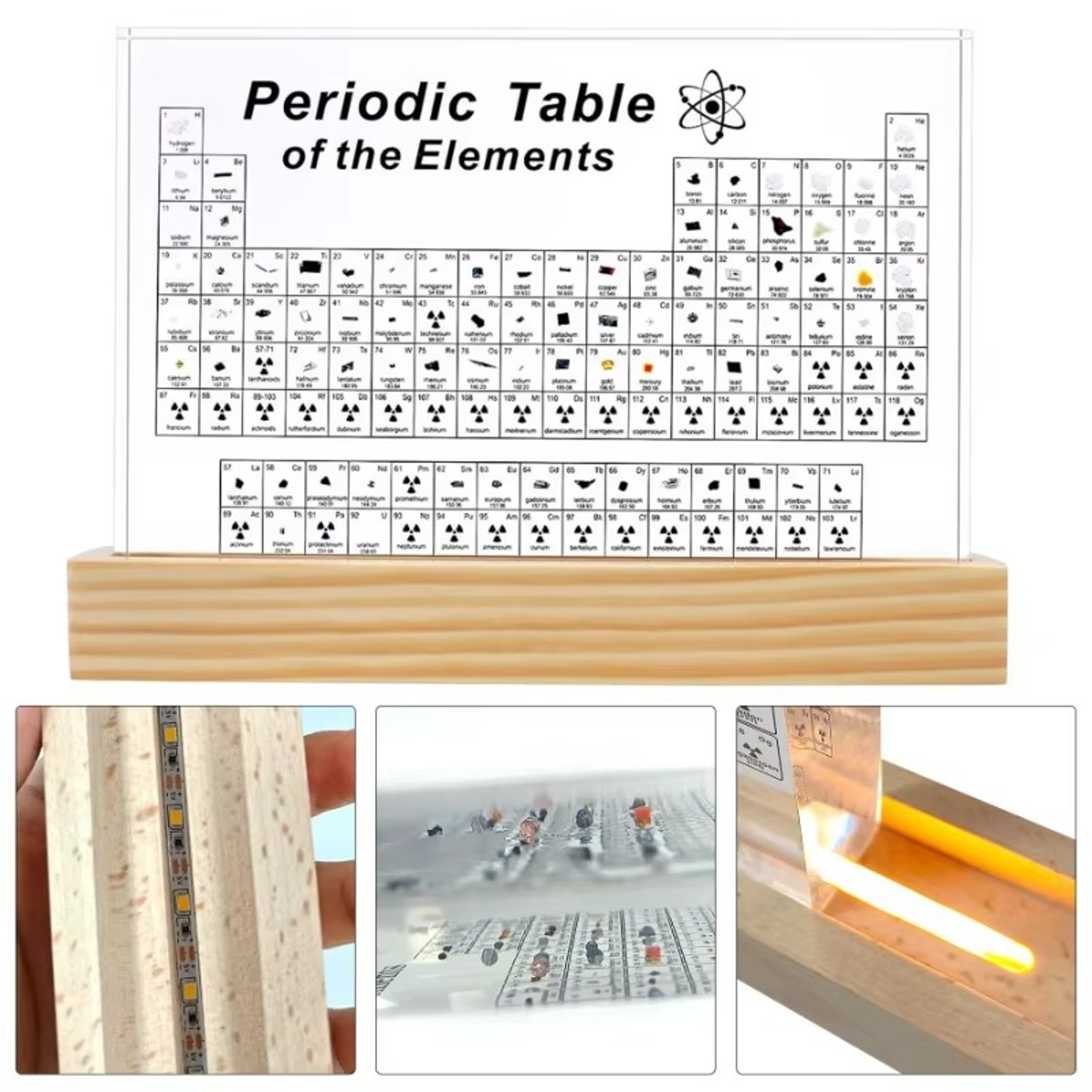 Mendeleev Periodic Table Figurine Display, Acrylic Real Elements Science Ornament for Room Decoration, Desk Accessories – view 5