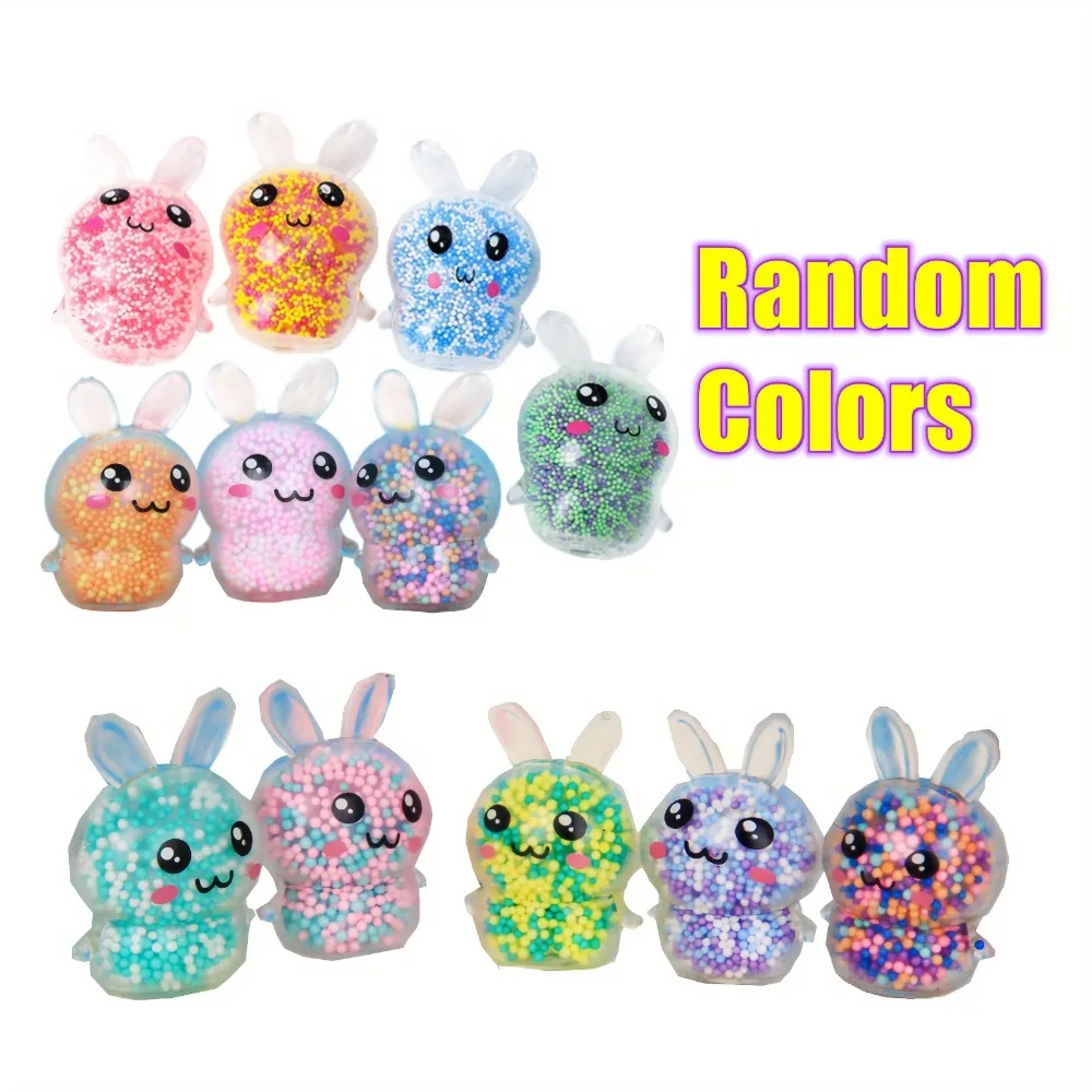 Stress Relief Toy, Squishy Bunny Stress Balls with Light, Colorful Rabbit Fidget Toys, Easter Basket Stuffers for Girls – view 4