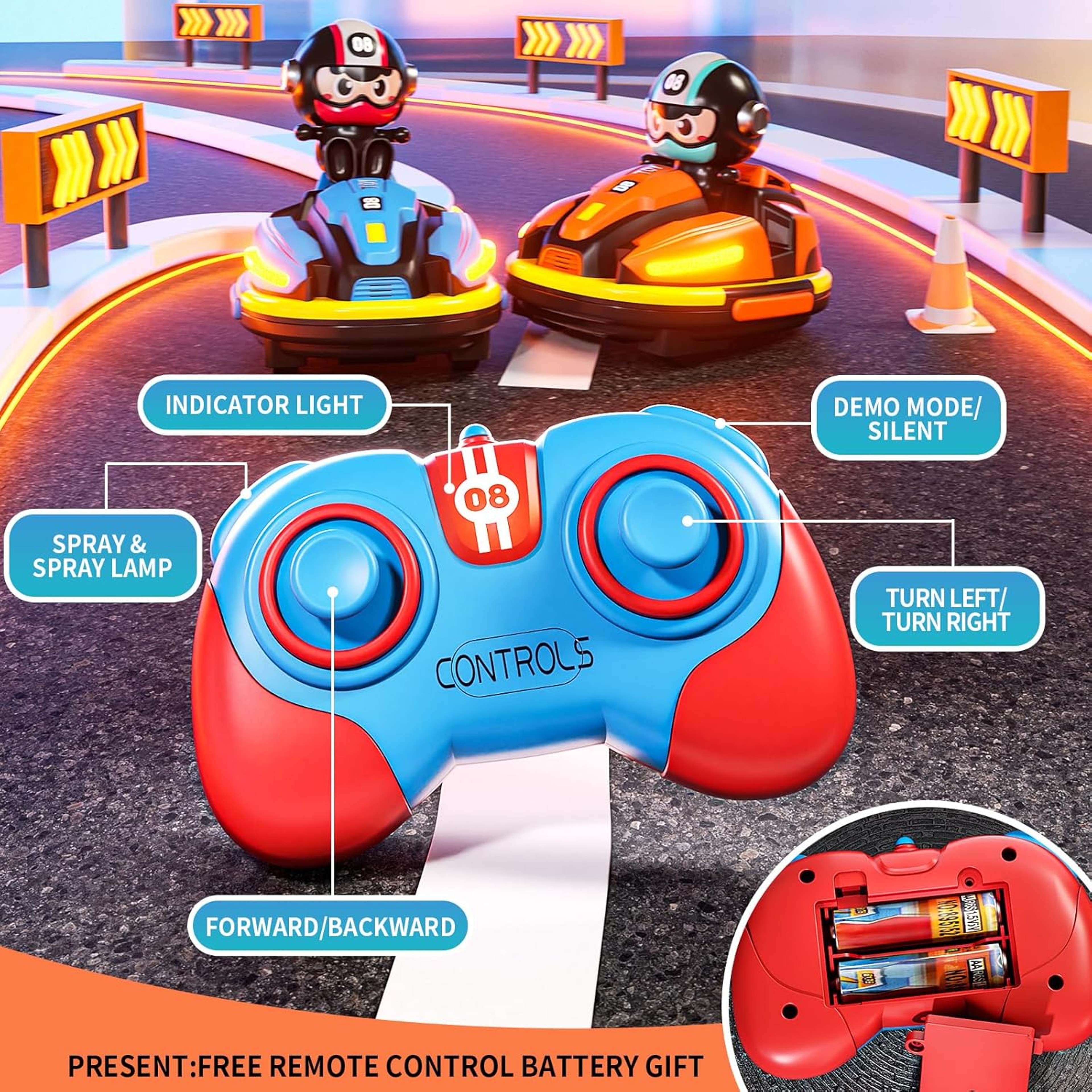 Robot Karting Toy With Music Light Car Toy For Toddler Boy Girl RC Battle Game For Kids Family Fun 4
