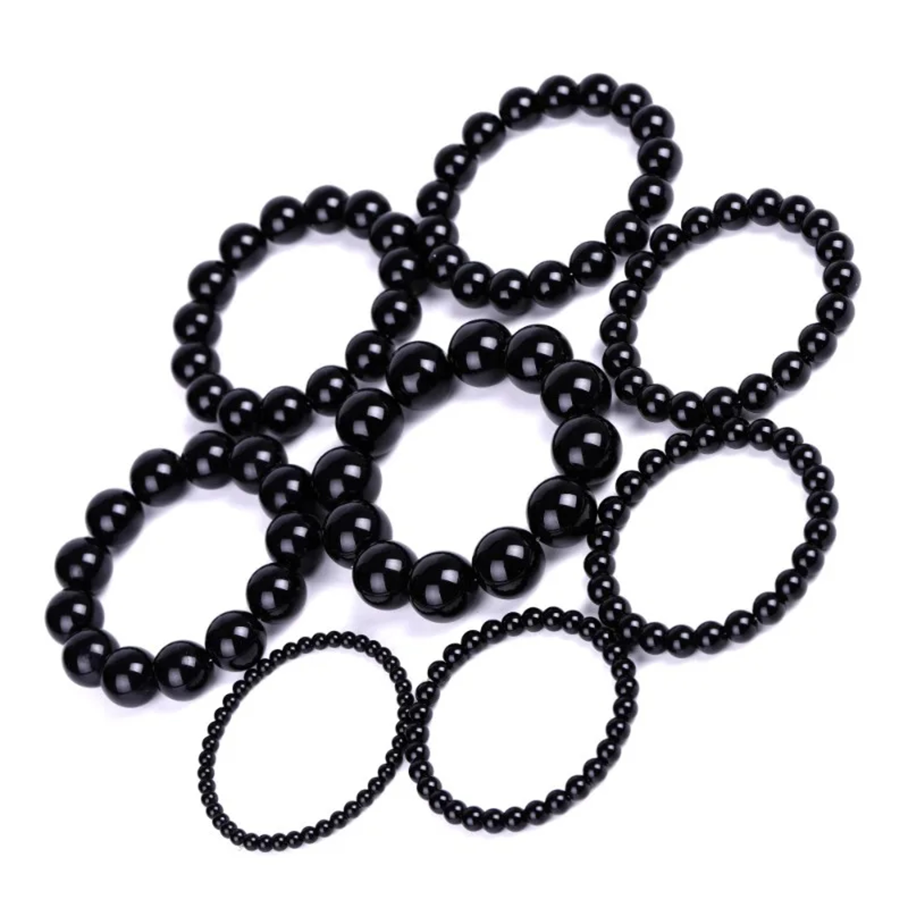 Bead Stretch Wristband Black Obsidian Healing Bracelet For Stress Relief Weight Loss Gift For Women 2