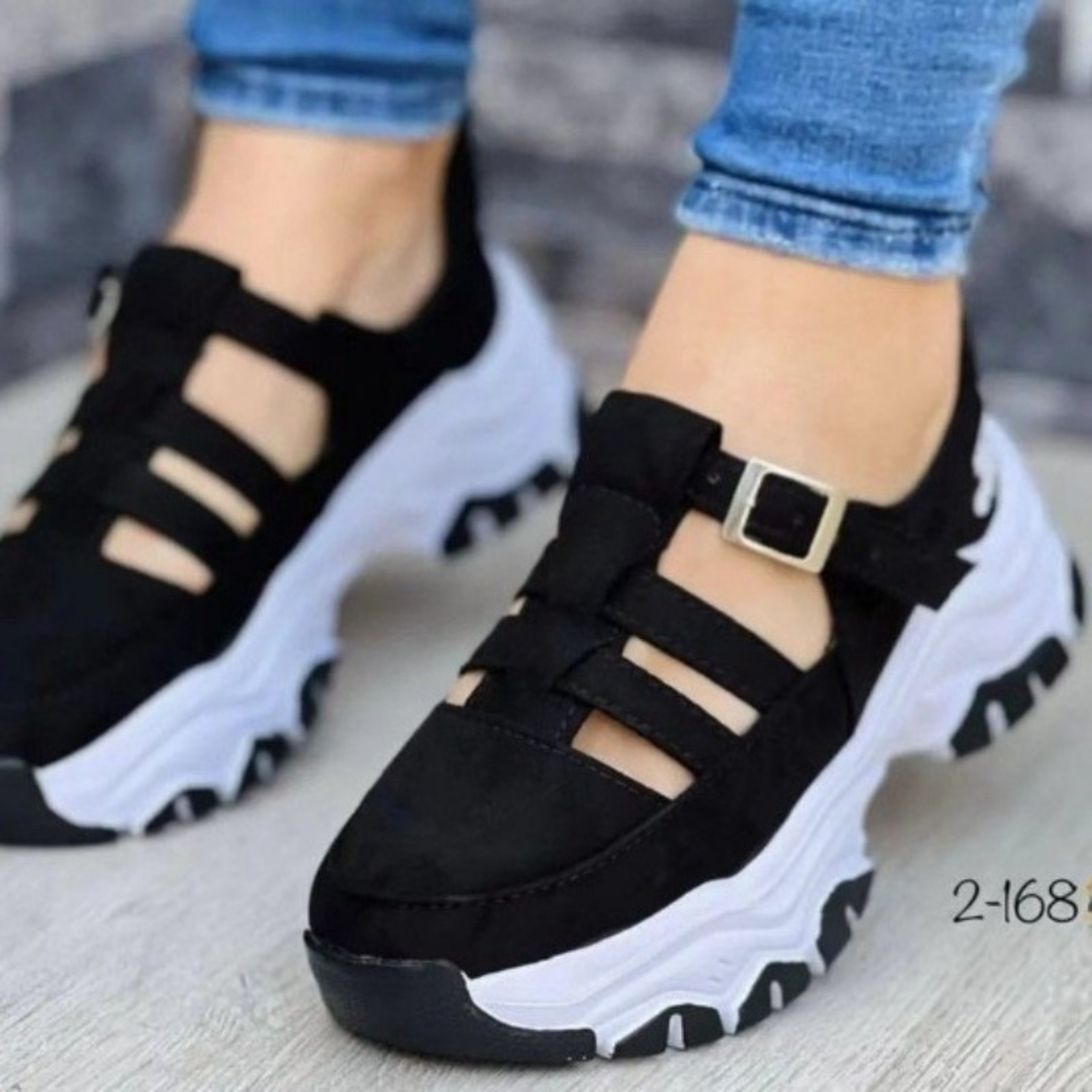 Breathable Open Toed Womens Sandals Fashion Sandals For Women Popular Buckle Thick Bottom Design 3