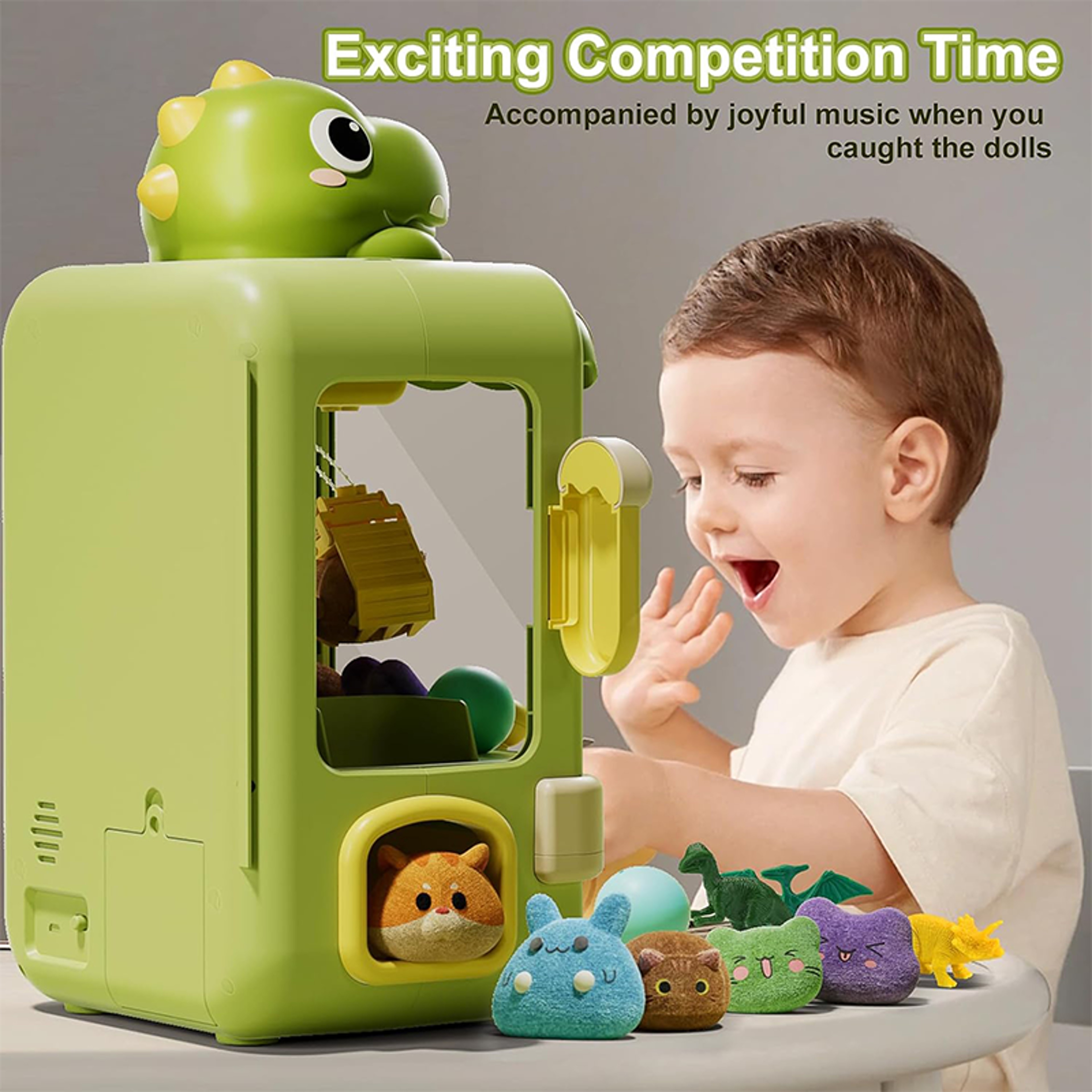 Music Mini Vending Machine, Electronic Arcade Game Toys, Adjustable Catch Doll Machine for Kids – view 3