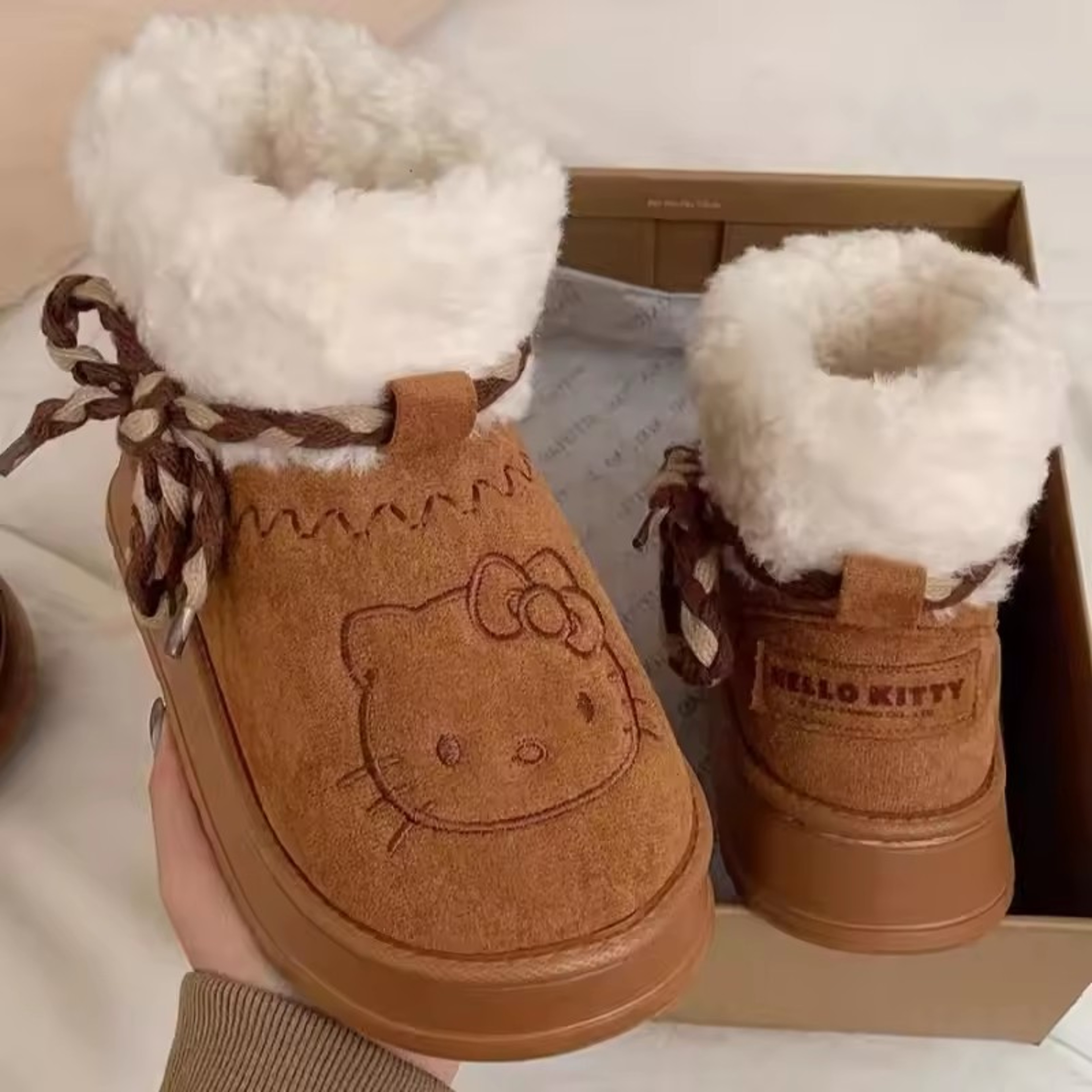 Kawaii Winter Non-Slip Snow Boots, Anime Sanrio Women, Cute Warm Cotton Short Boot Gift – view 1