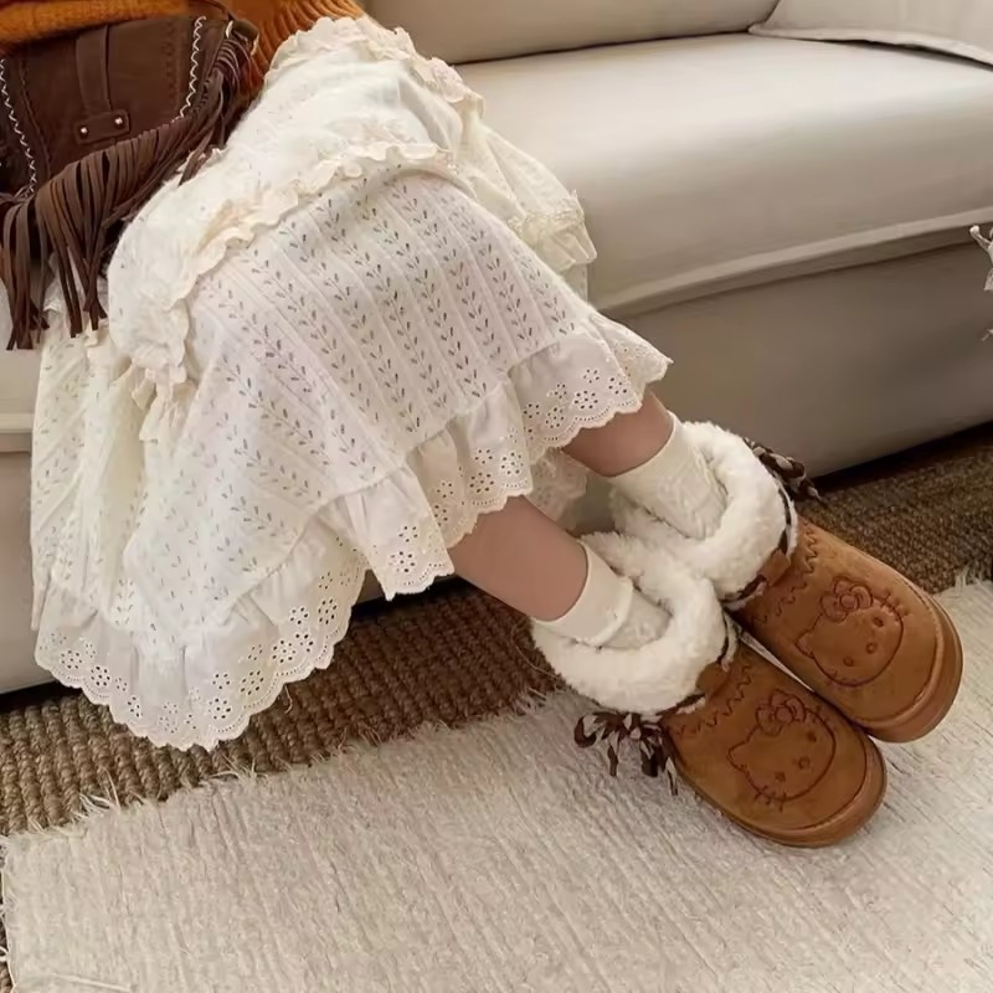 Kawaii Winter Non-Slip Snow Boots, Anime Sanrio Women, Cute Warm Cotton Short Boot Gift – view 4