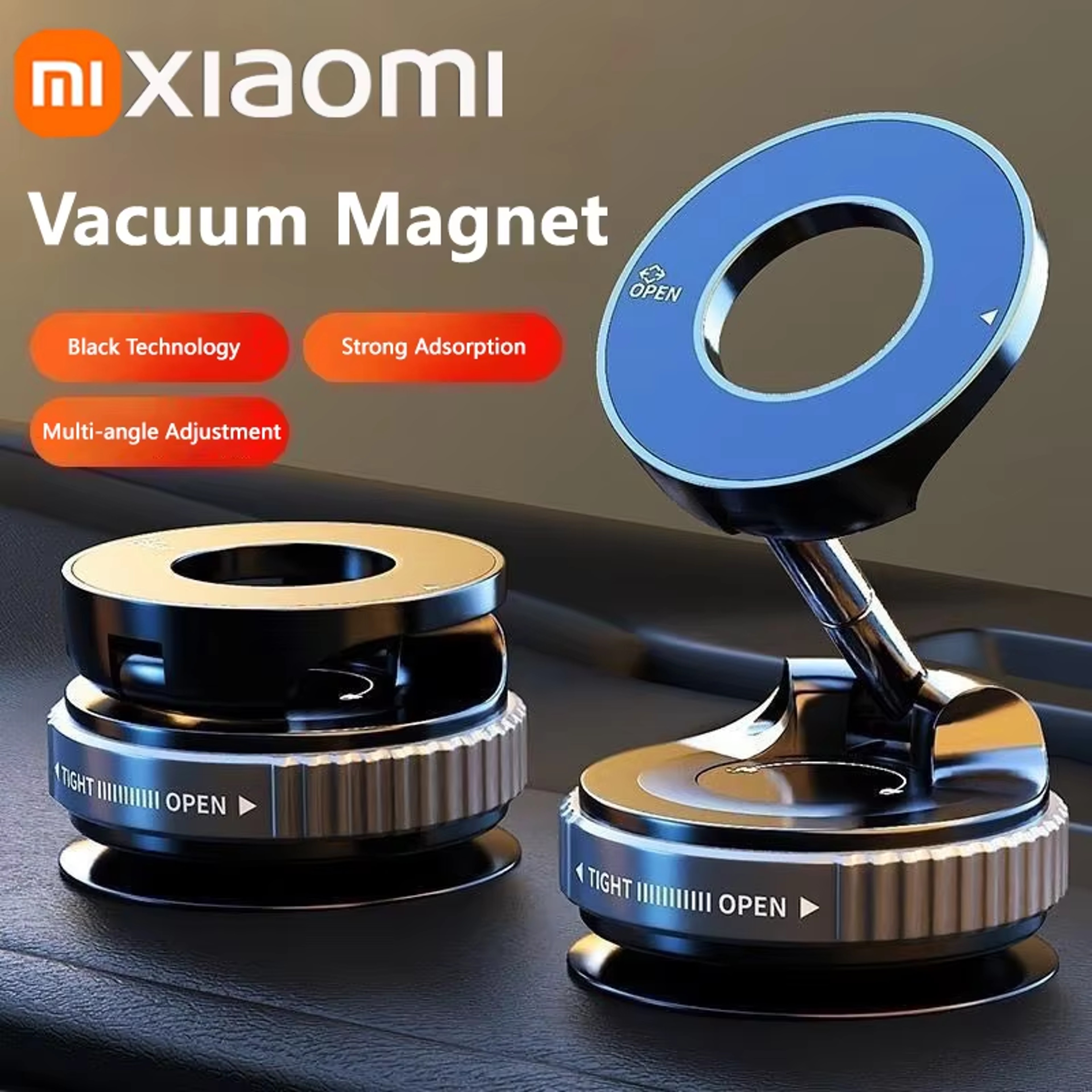 Foldable Xiaomi Strong Magnetic Phone Holder Adjustable Vacuum Car Mount For IPhone Cell Phone Live 0