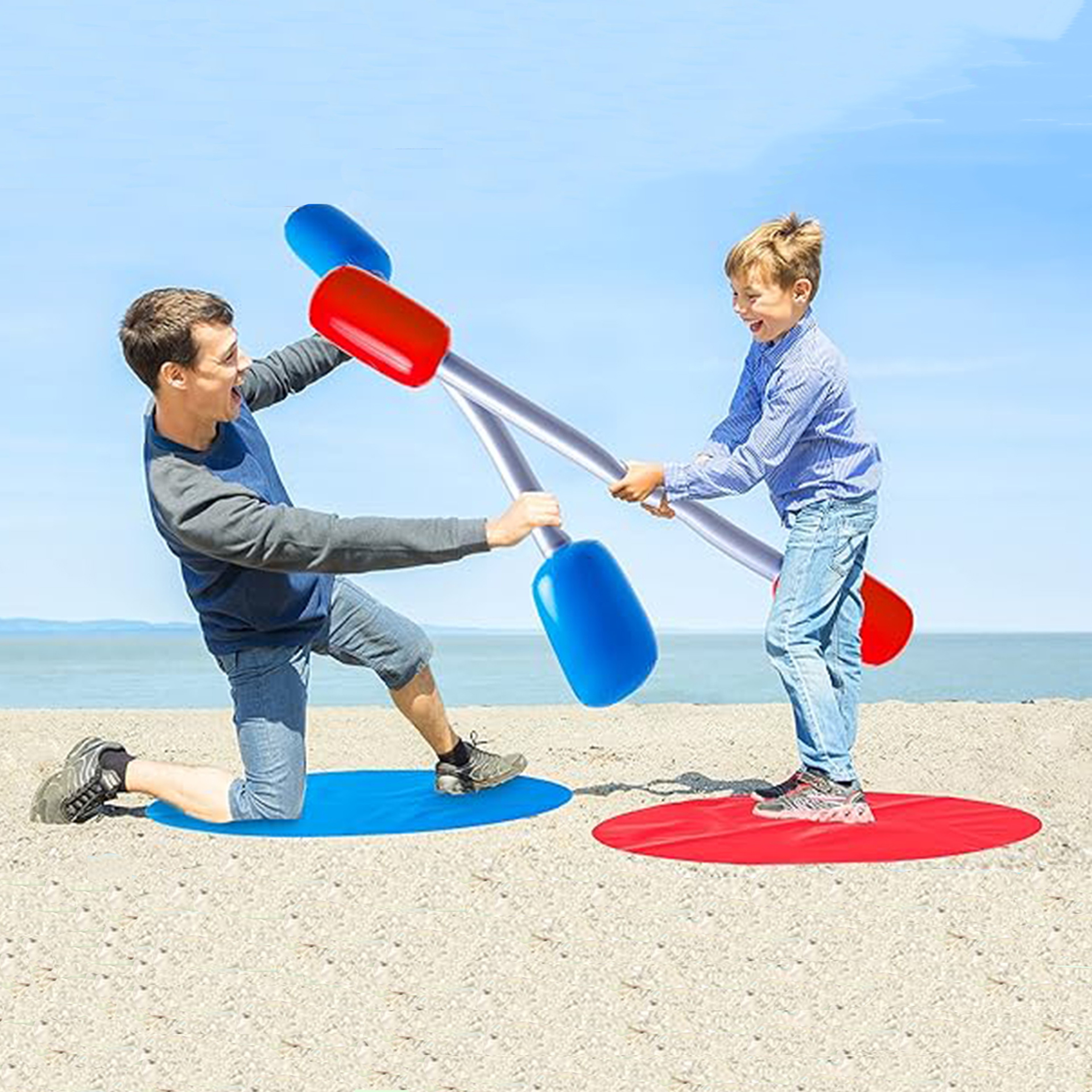 PVC Air Hammer Inflatable Sticks For Kids Yard Game Sticks With Mats For Boys And Girls Party Fun 5
