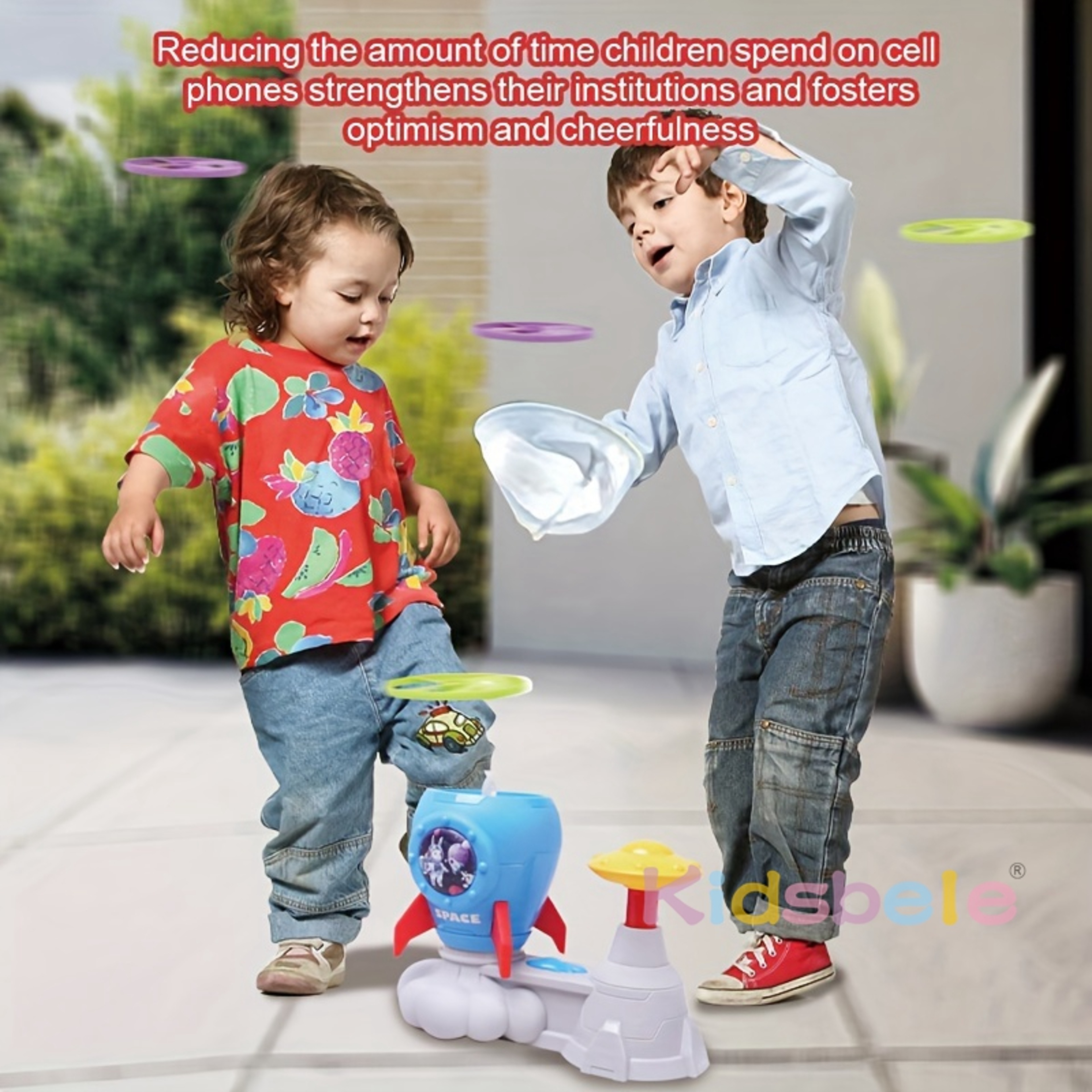 Outdoor Rocket Butterfly Catching Game Summer Yard Activities Foot Pedal Catapult Toy For Toddlers 4