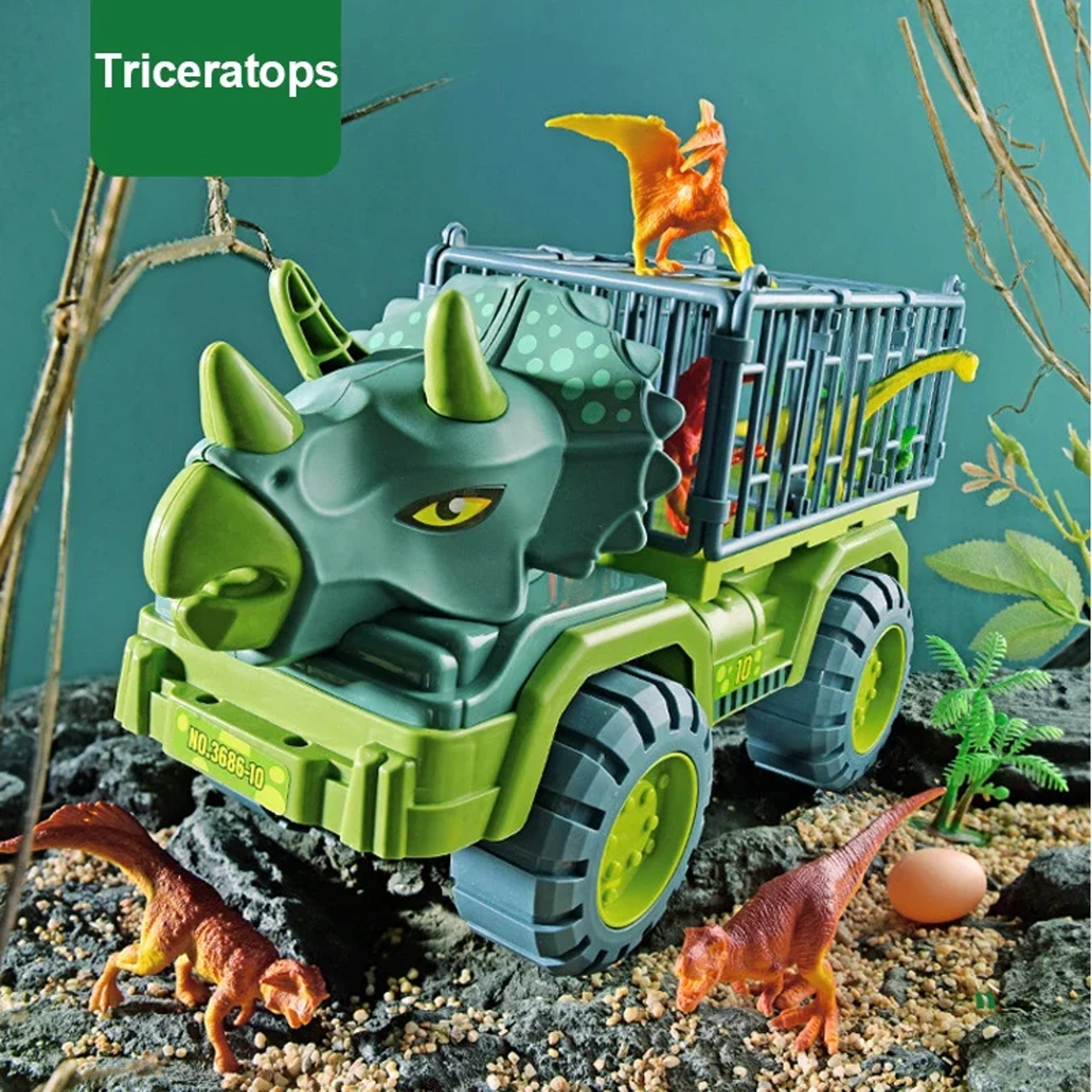 Tyrannosaurus Rex Truck Game Model With Truck Transport Carrier Dino Animal For Kids Birthday Gifts 3