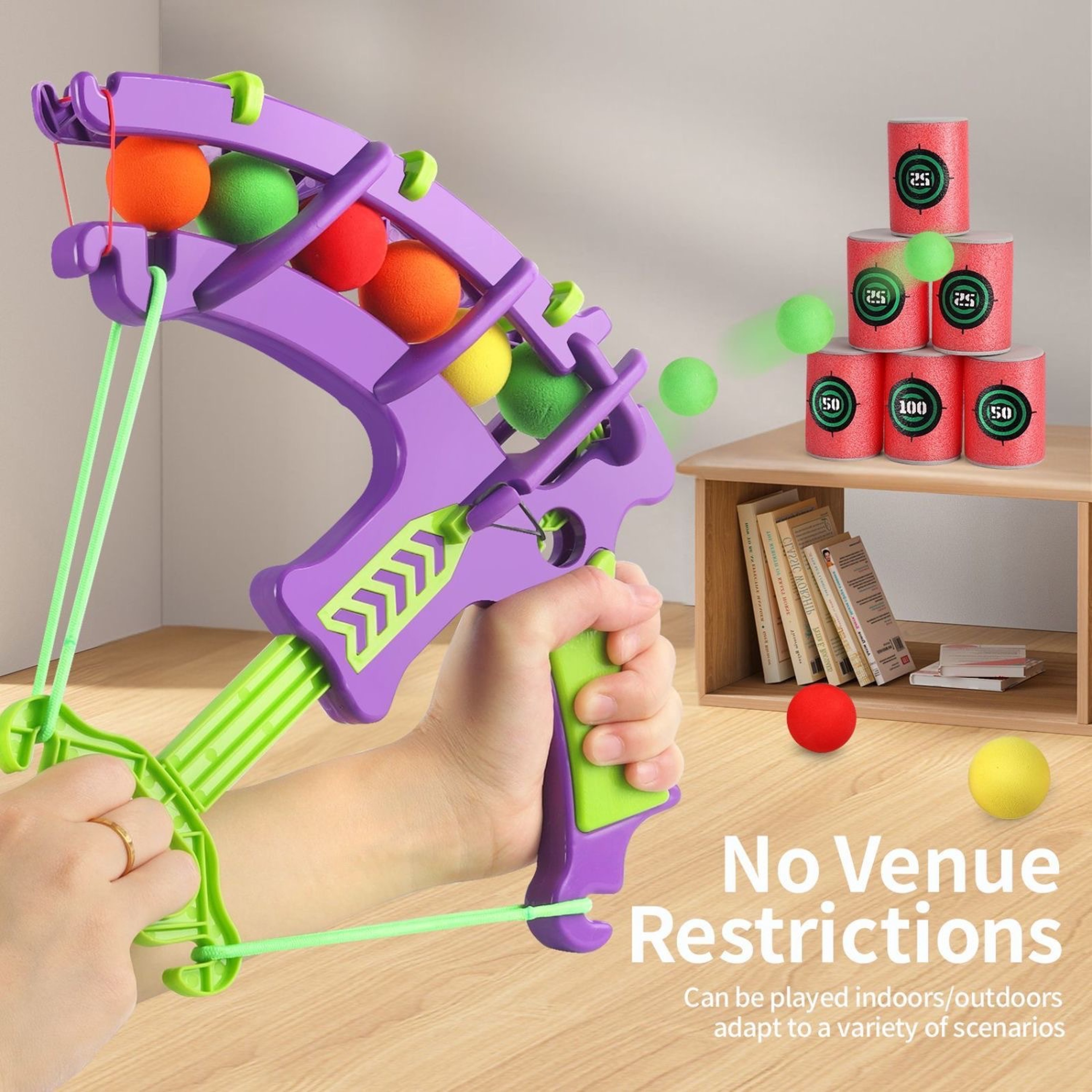 Montessori Throw Sport Slingshot Educational Target Sticky Ball Dartboard Basketball Toy For Outdoo 3