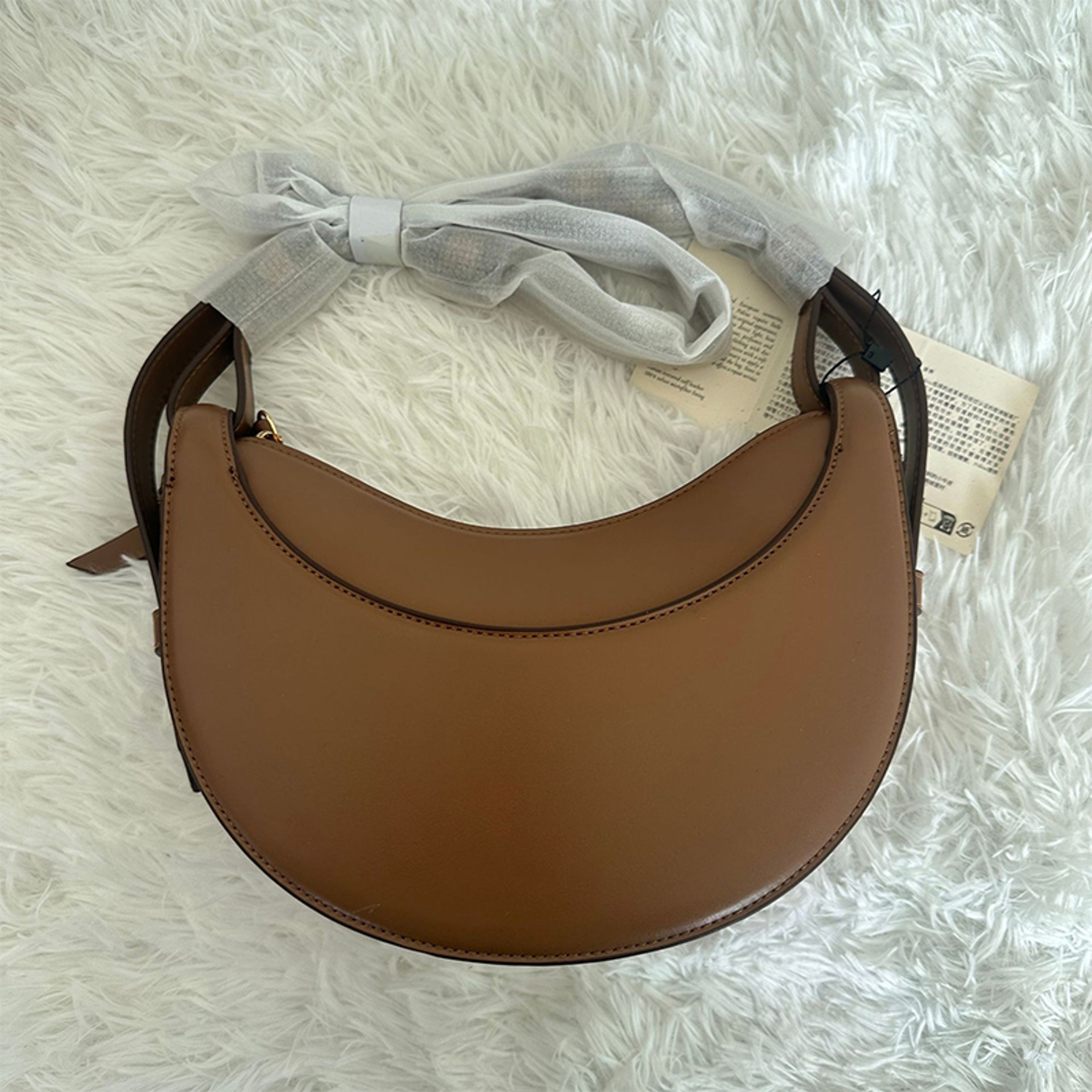 Crescent Shoulder Bag, Fashion Genuine Leather Women's Crossbody Bag with Zipper Closure – view 8