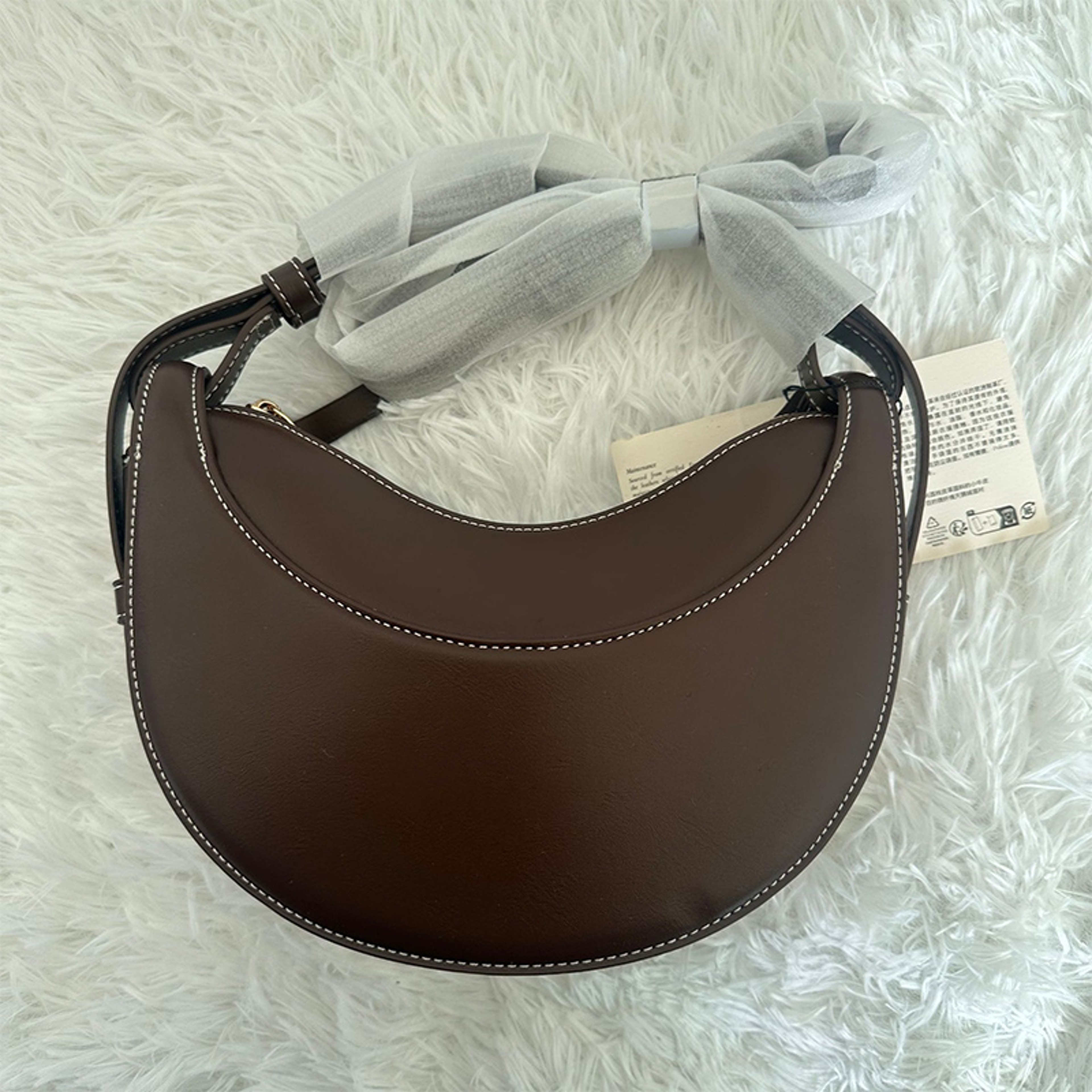Crescent Shoulder Bag, Fashion Genuine Leather Women's Crossbody Bag with Zipper Closure – view 14