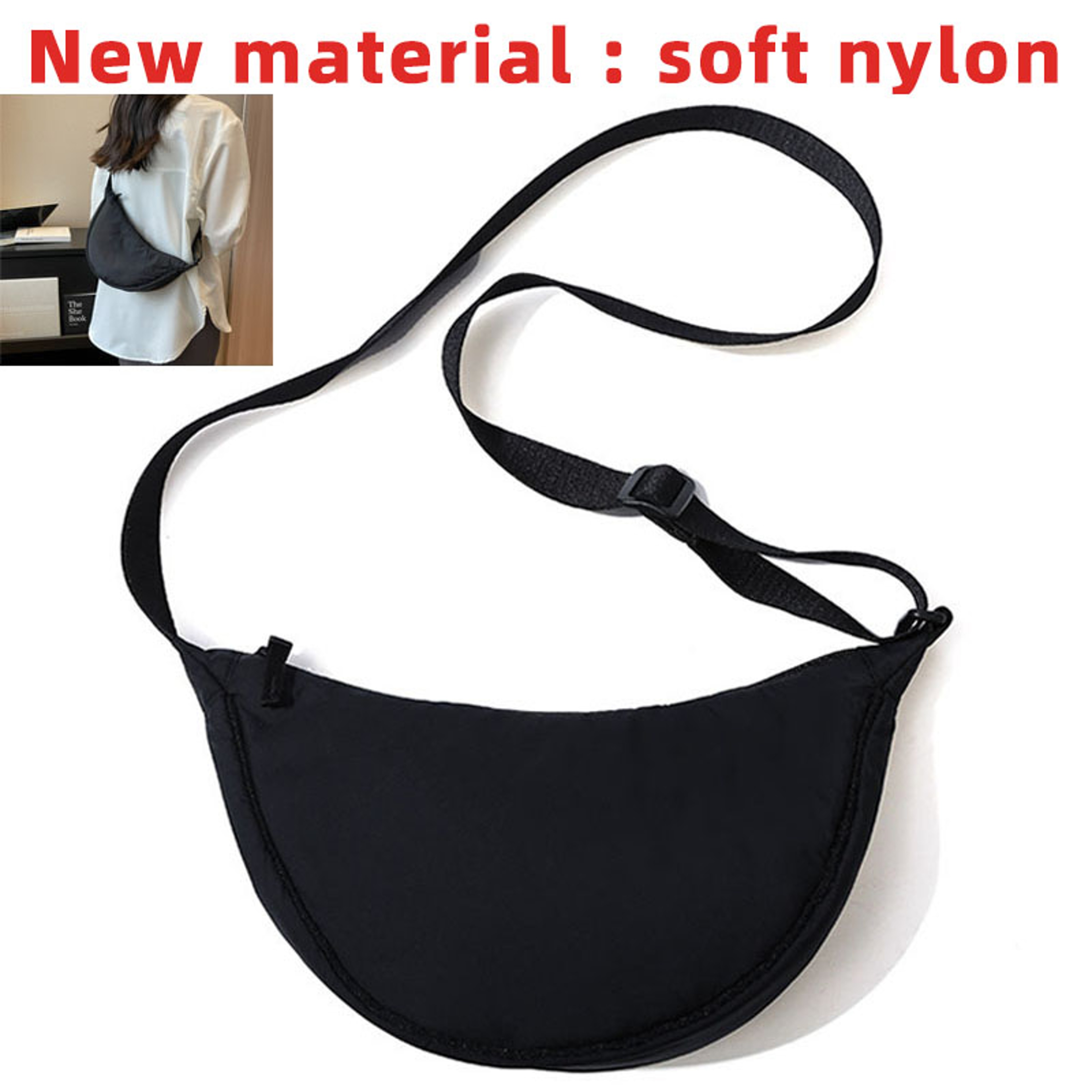 Fashion Ladies Nylon Hobos Messenger Bag, Vintage Small Shoulder Bags, Simple Design Women's Purse – view 9
