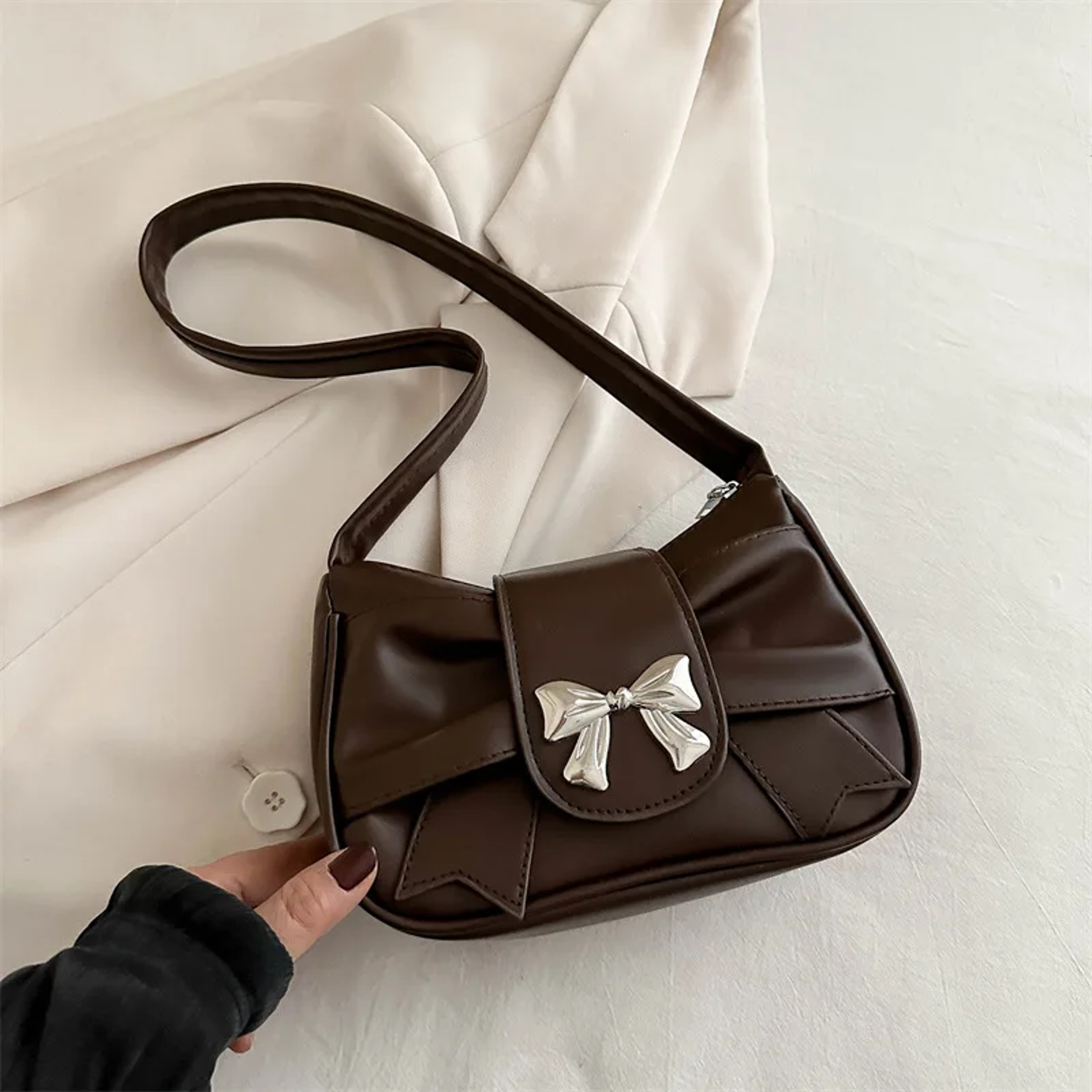 Fashionable PU Leather Shoulder Bag, Casual Handbag, Daily Commuting Business Women's Bag, Lady Banquet Underarm Bag – view 16