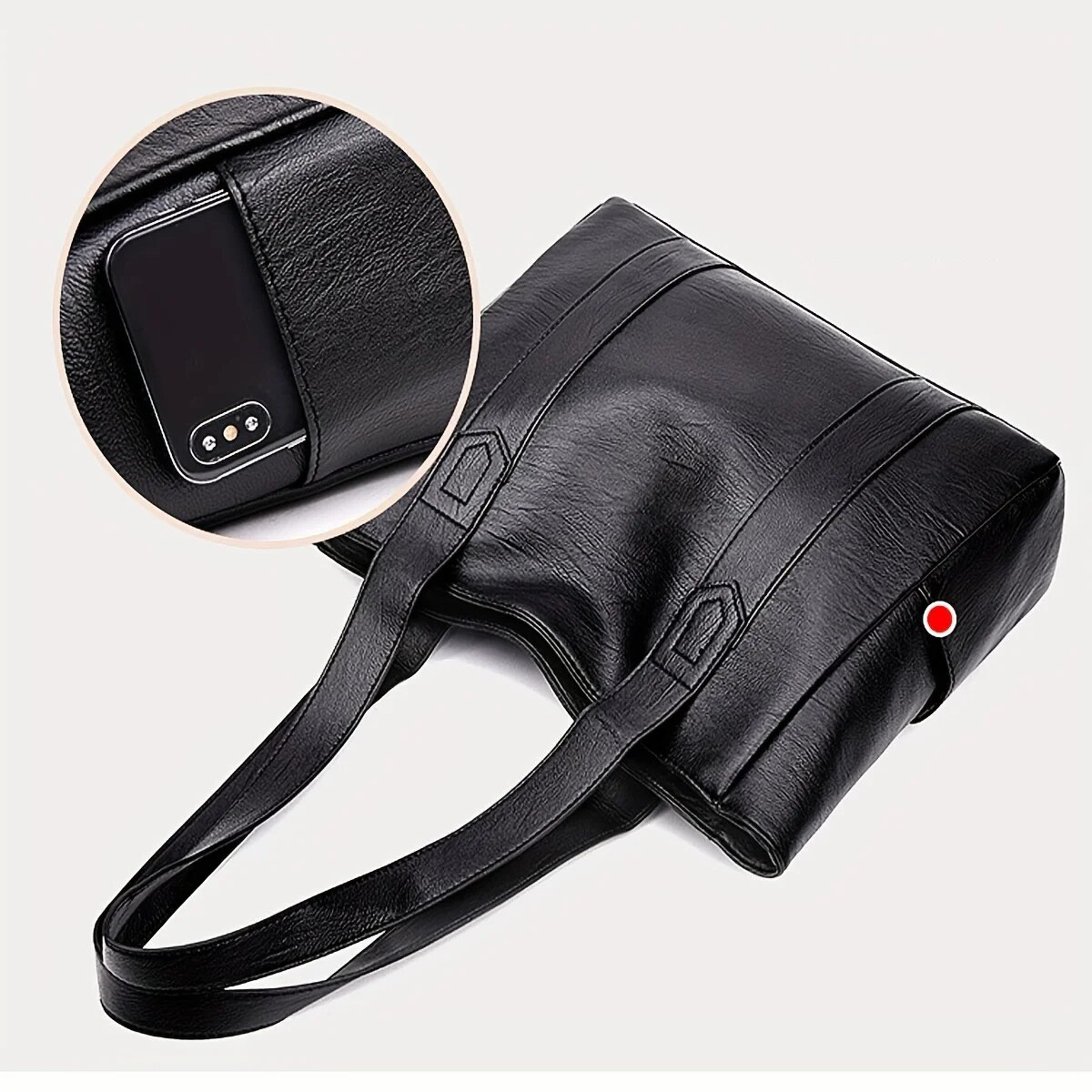 Retro Vegan Shoulder Bag, Women's Casual Handbag, Vintage Large Capacity Tote Bag – view 5
