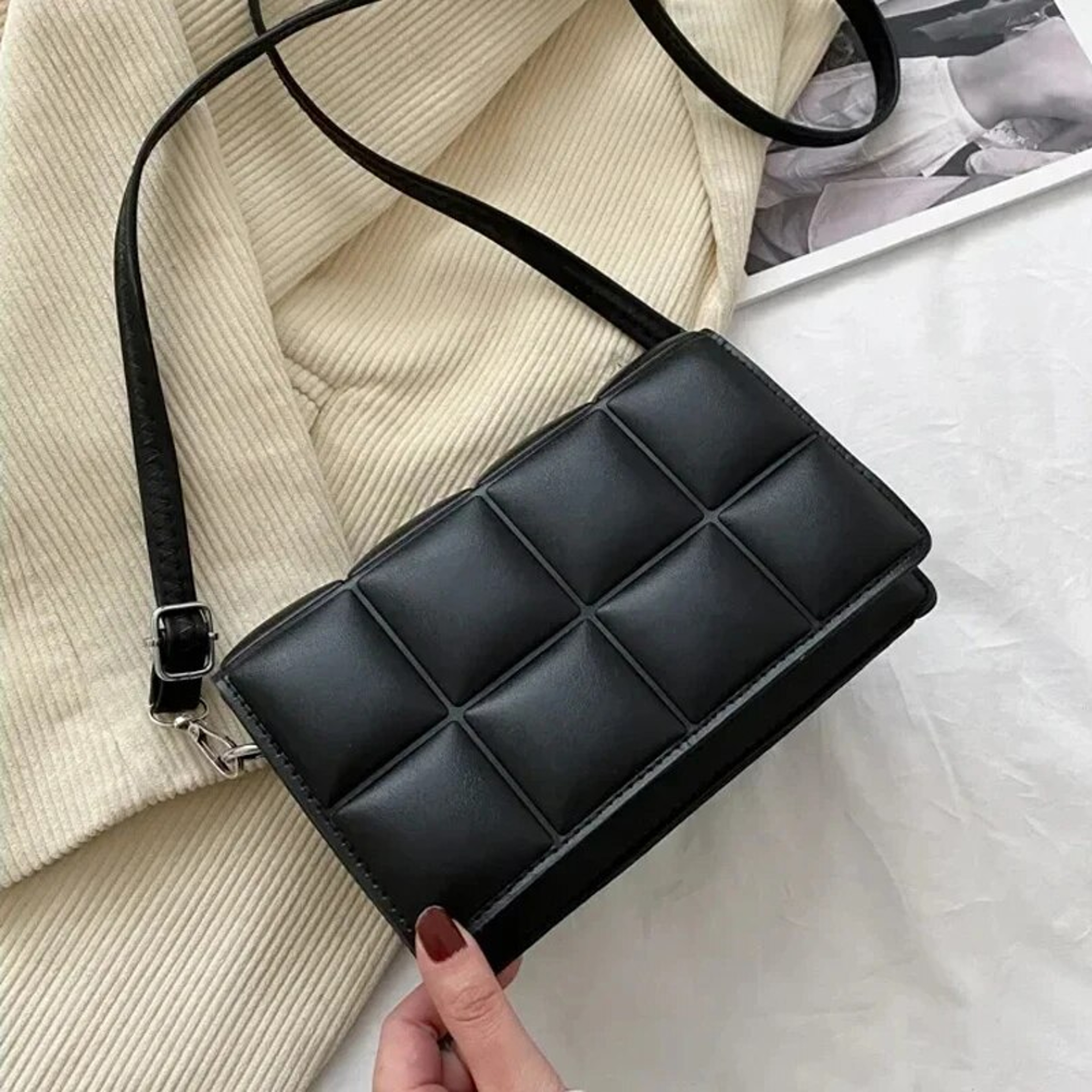 Classic Handle Handbag Women Fashion Brand Designer PU Leather Small Crossbody Shoulder Bag 0