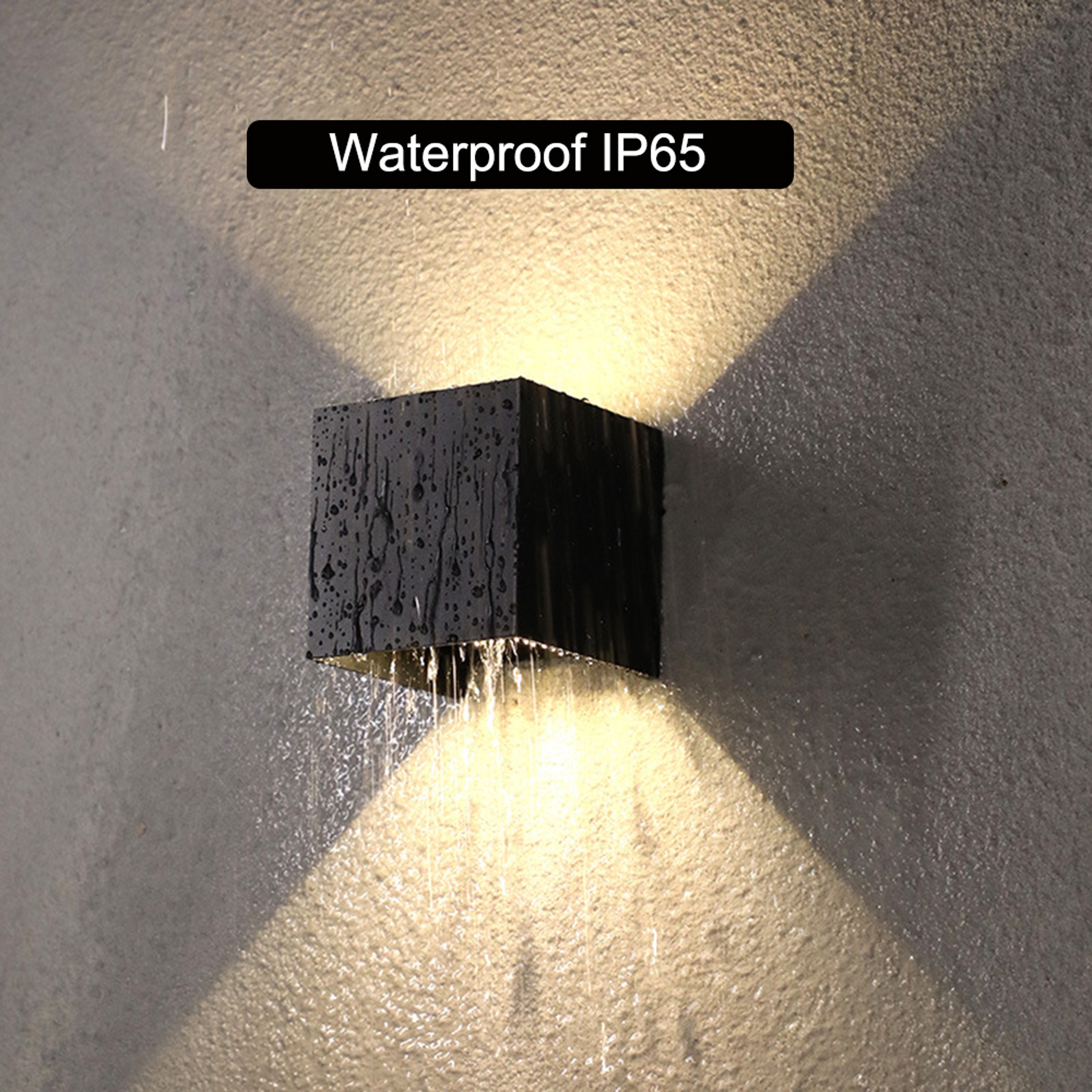 Modern Square Outdoor Wall Lamp, Waterproof Aluminum Black White Gray Porch Lighting Fixture – view 2