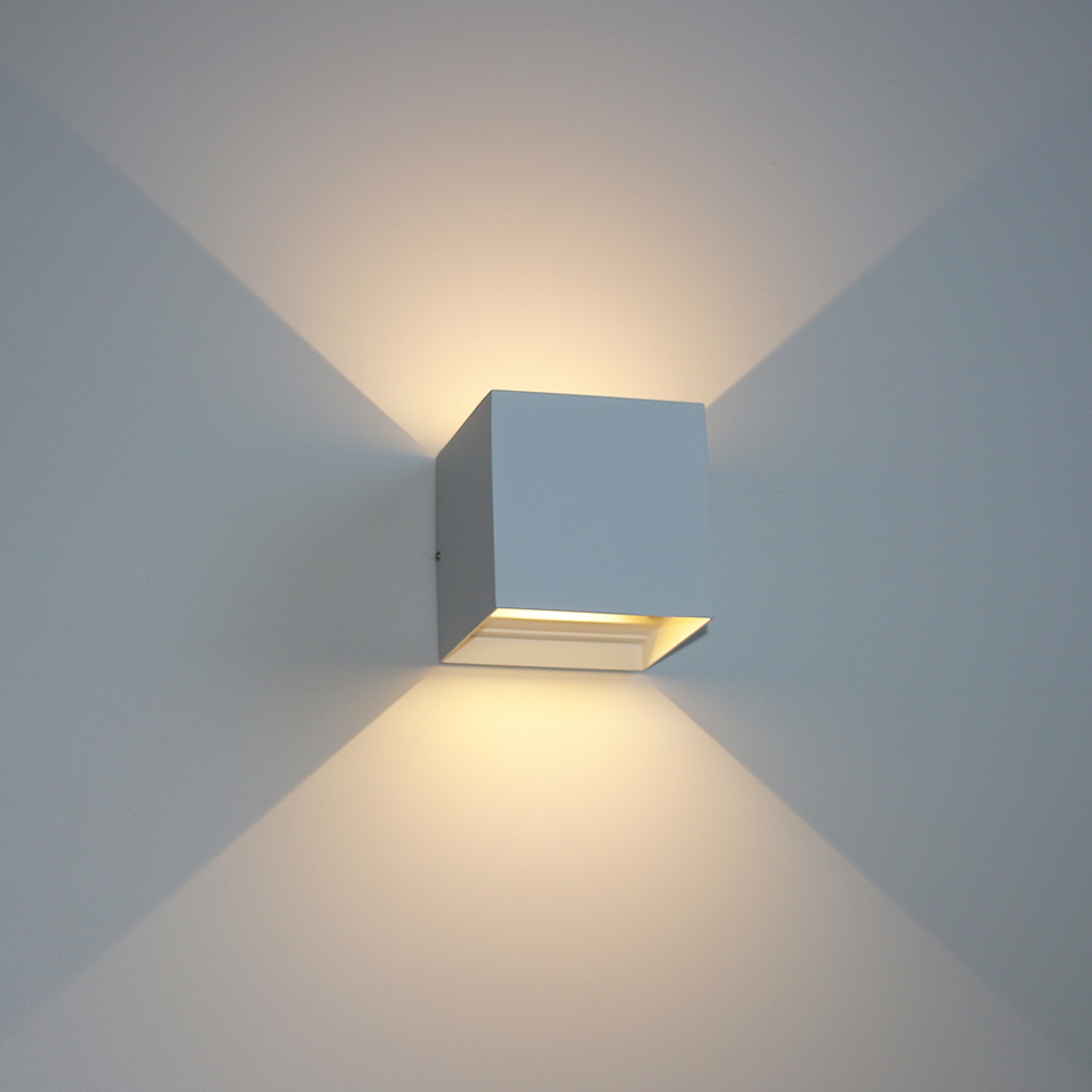 Modern Square Outdoor Wall Lamp, Waterproof Aluminum Black White Gray Porch Lighting Fixture – view 4