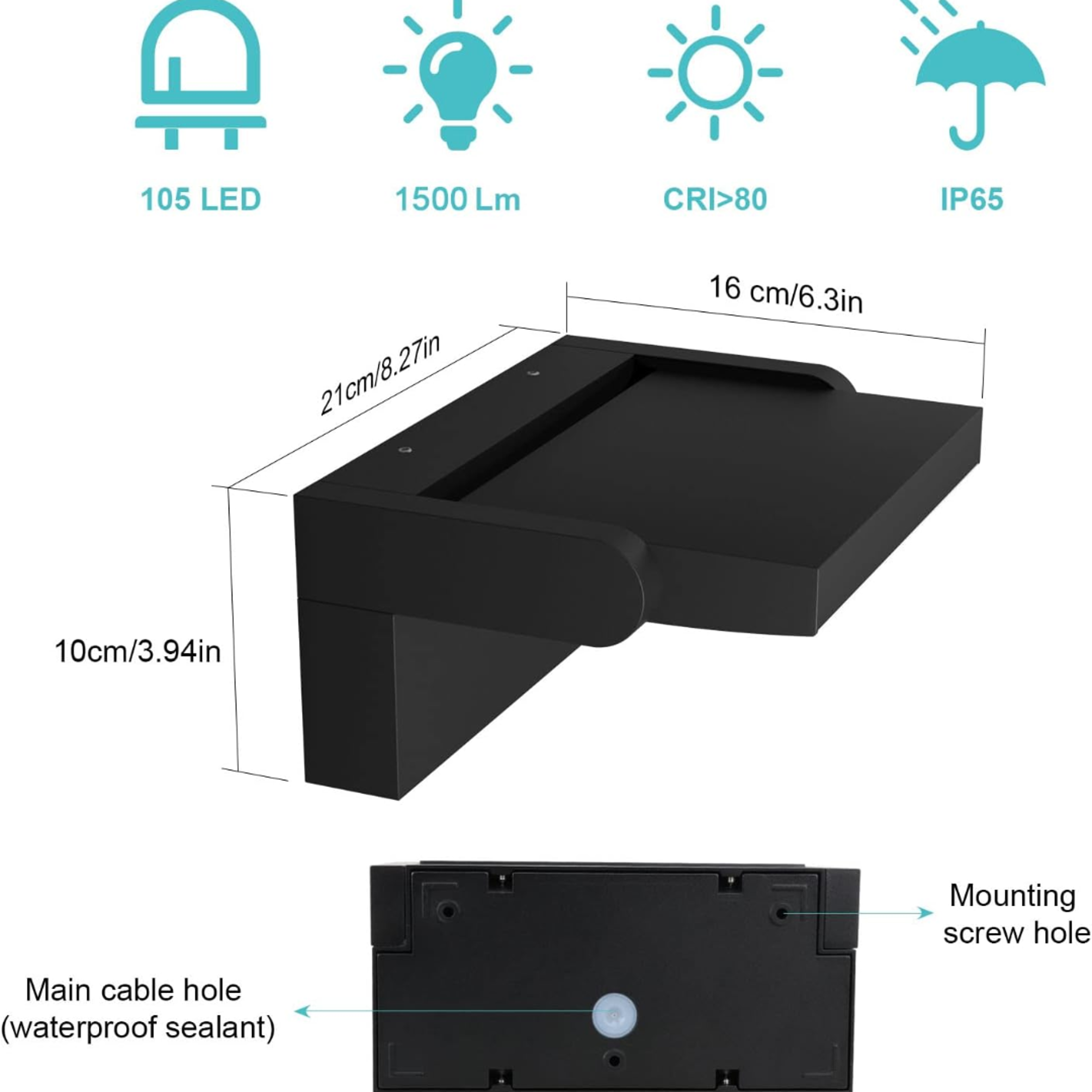 Wall Lamp Metal Waterproof Outside Wall Lights for Big Porch, Hotel, Garden – view 5