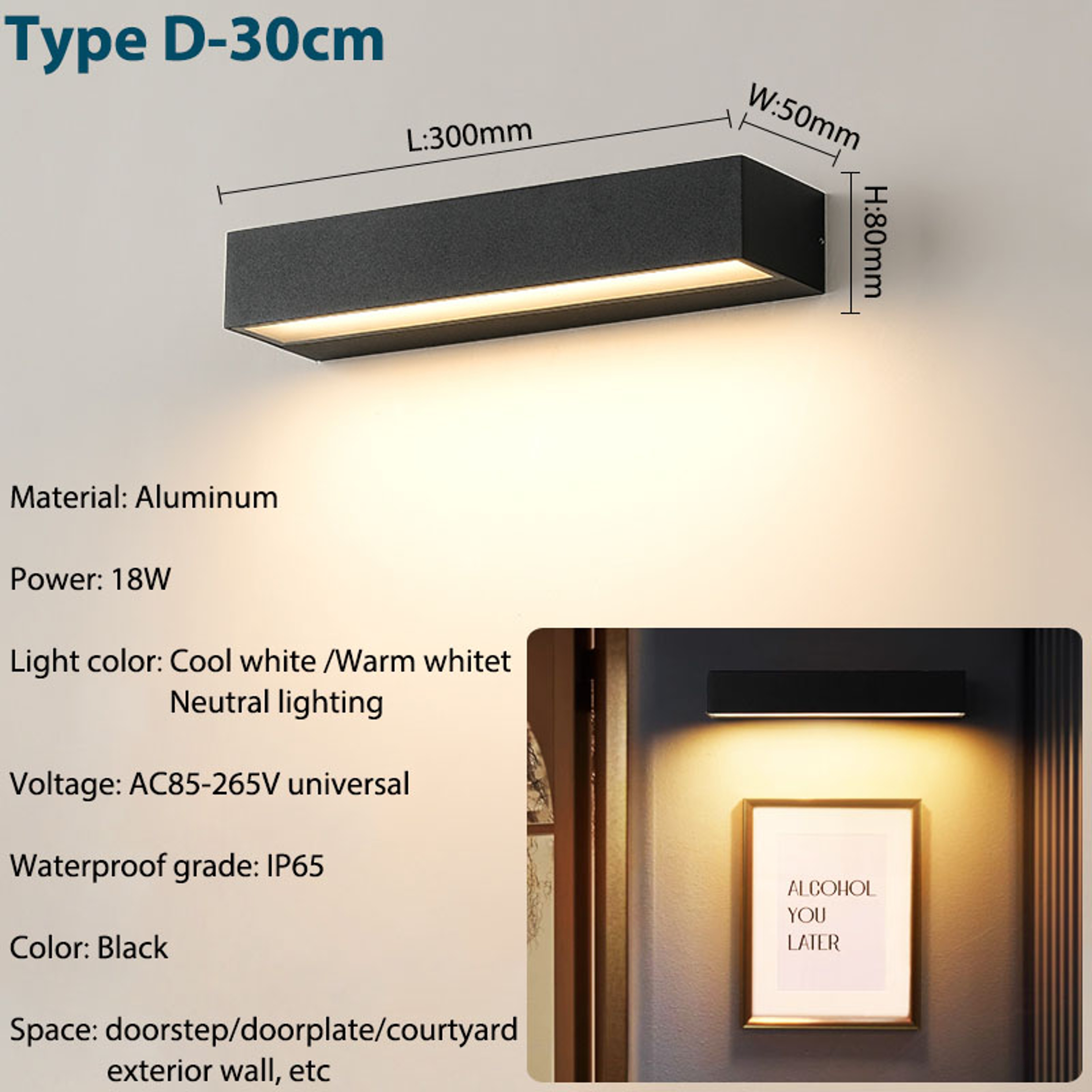 Waterproof Lamp For House Patio Doorway Aluminum Exterior Wall Light Fixtures Garage Decor 6