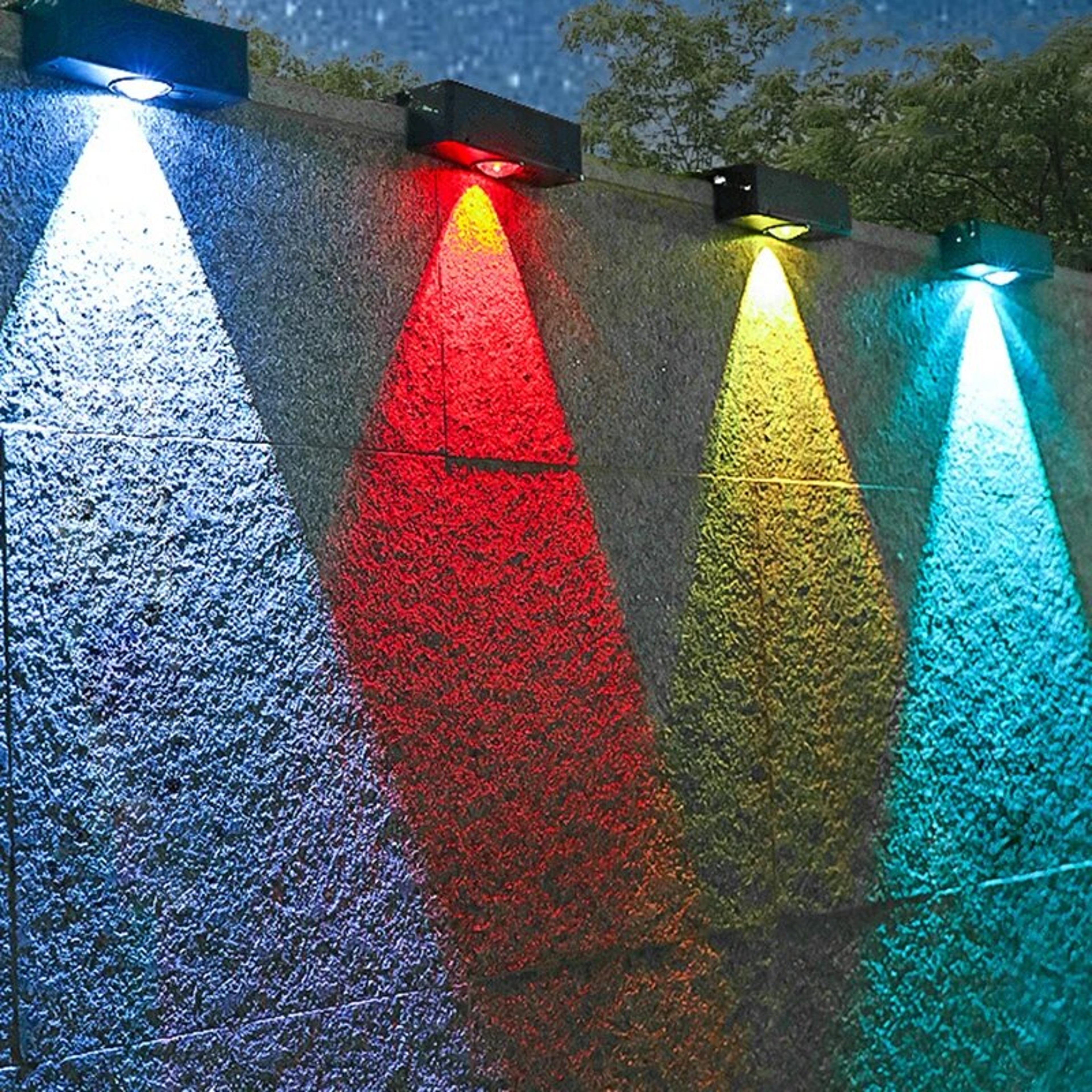 Wireless Outdoor Square Solar Wall Lights Waterproof Garden Wall Lamps 5