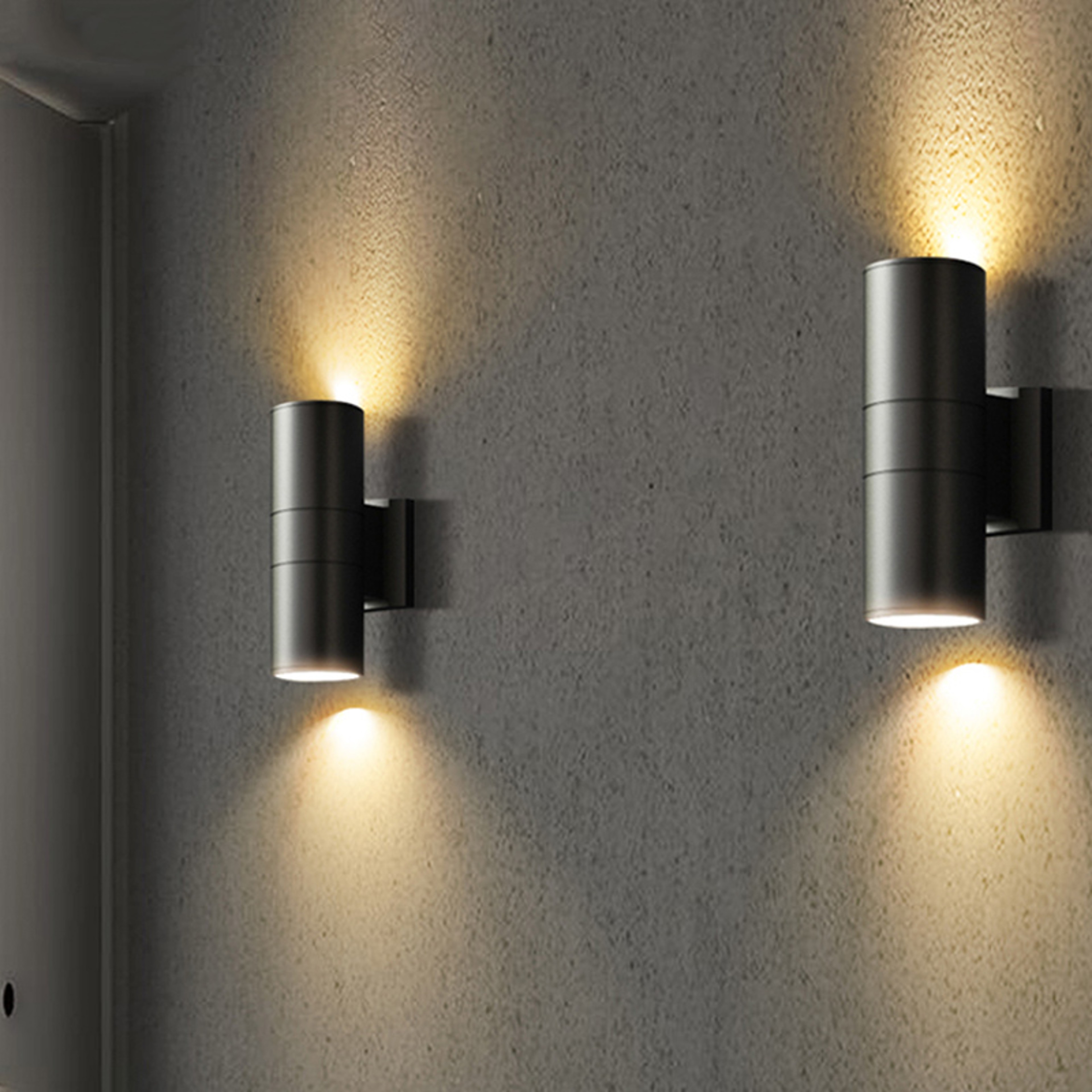 Outdoor Wall Light, Black Gray Up Down Waterproof Porch Garden Light – view 2