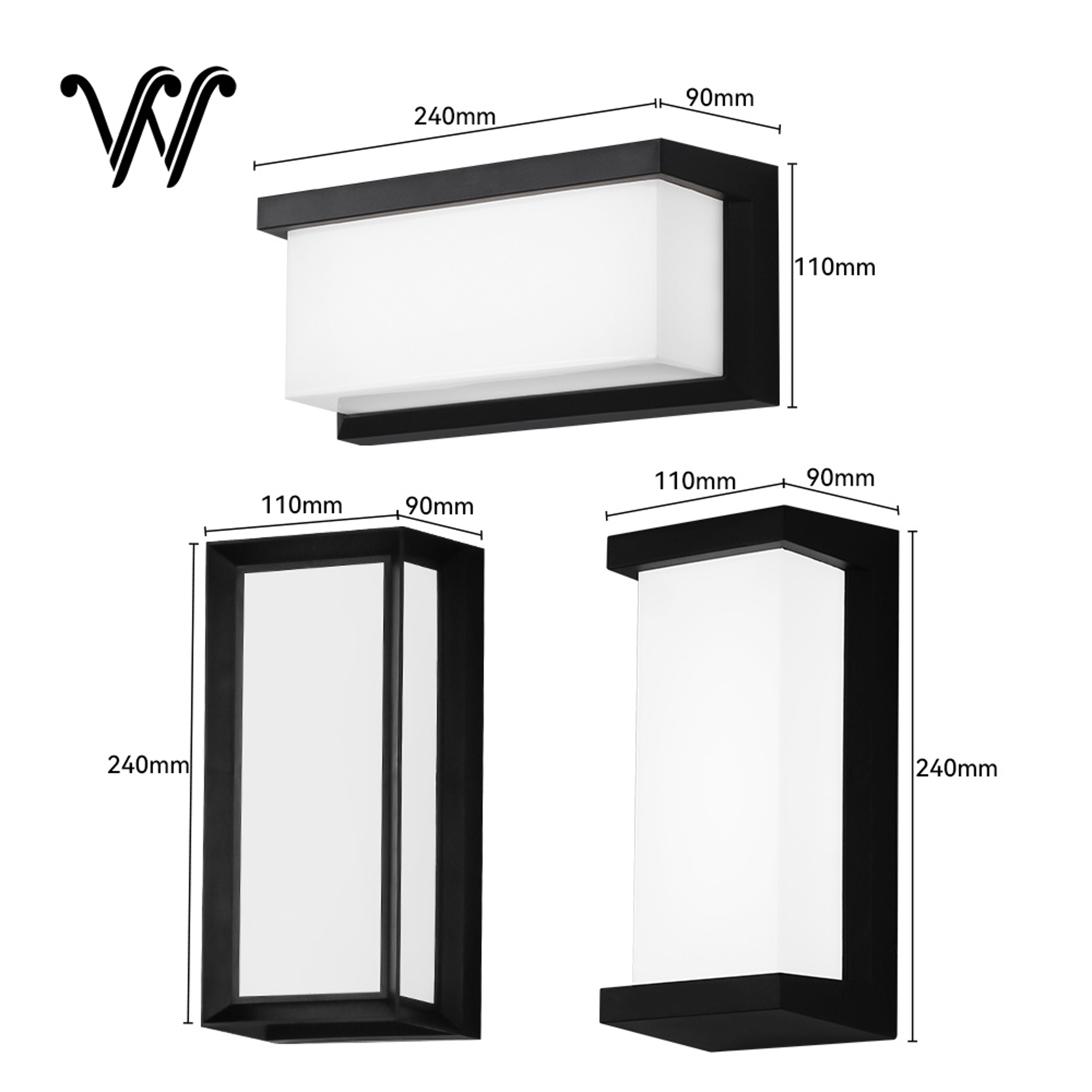 Plastic Lamp Body Exterior Wall Lighting Garden Light Porch Light 4