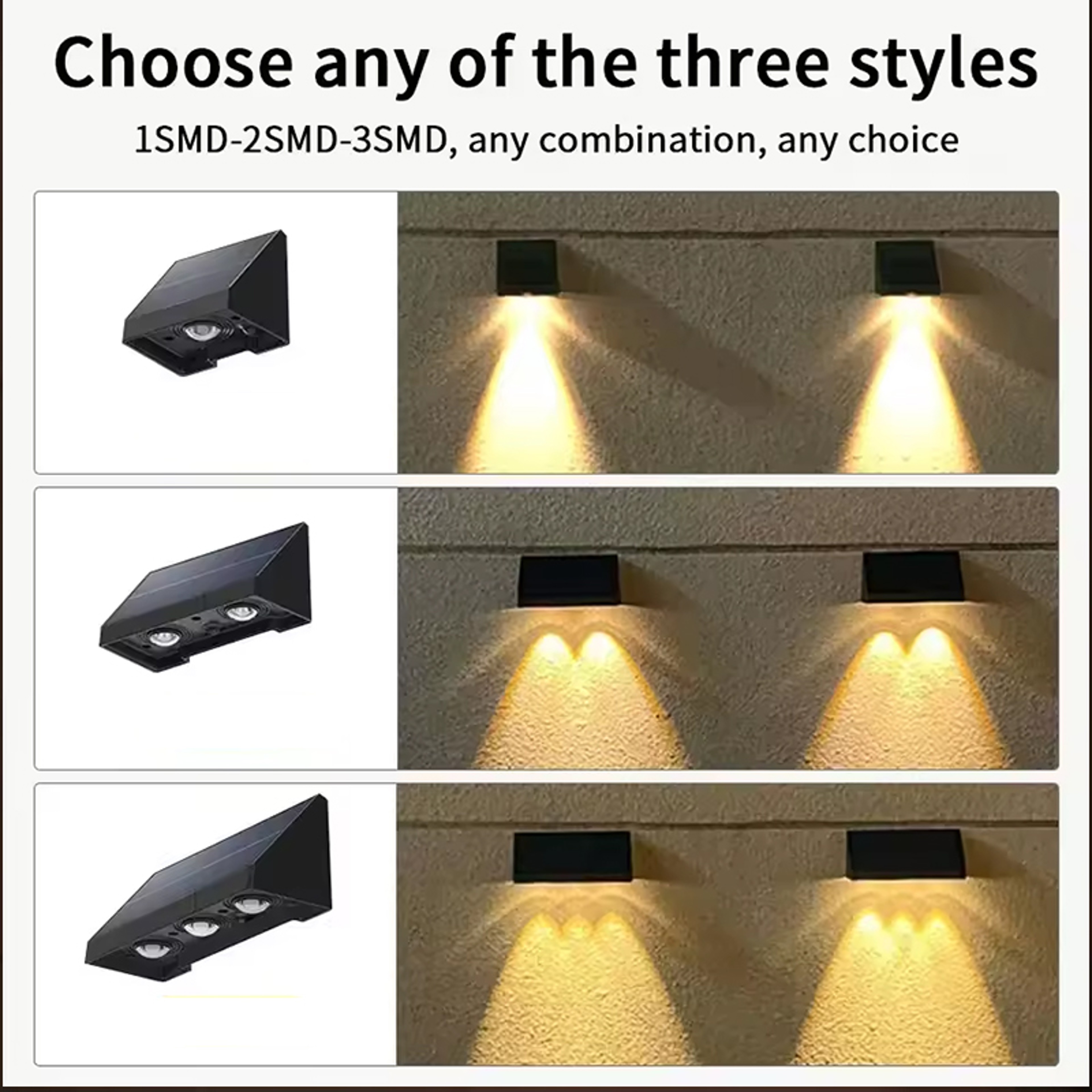 Solar Powered Garden Light for House Number Address Sign, Solar Wall Lamp Outdoor Waterproof Warm White Fence Light – view 2