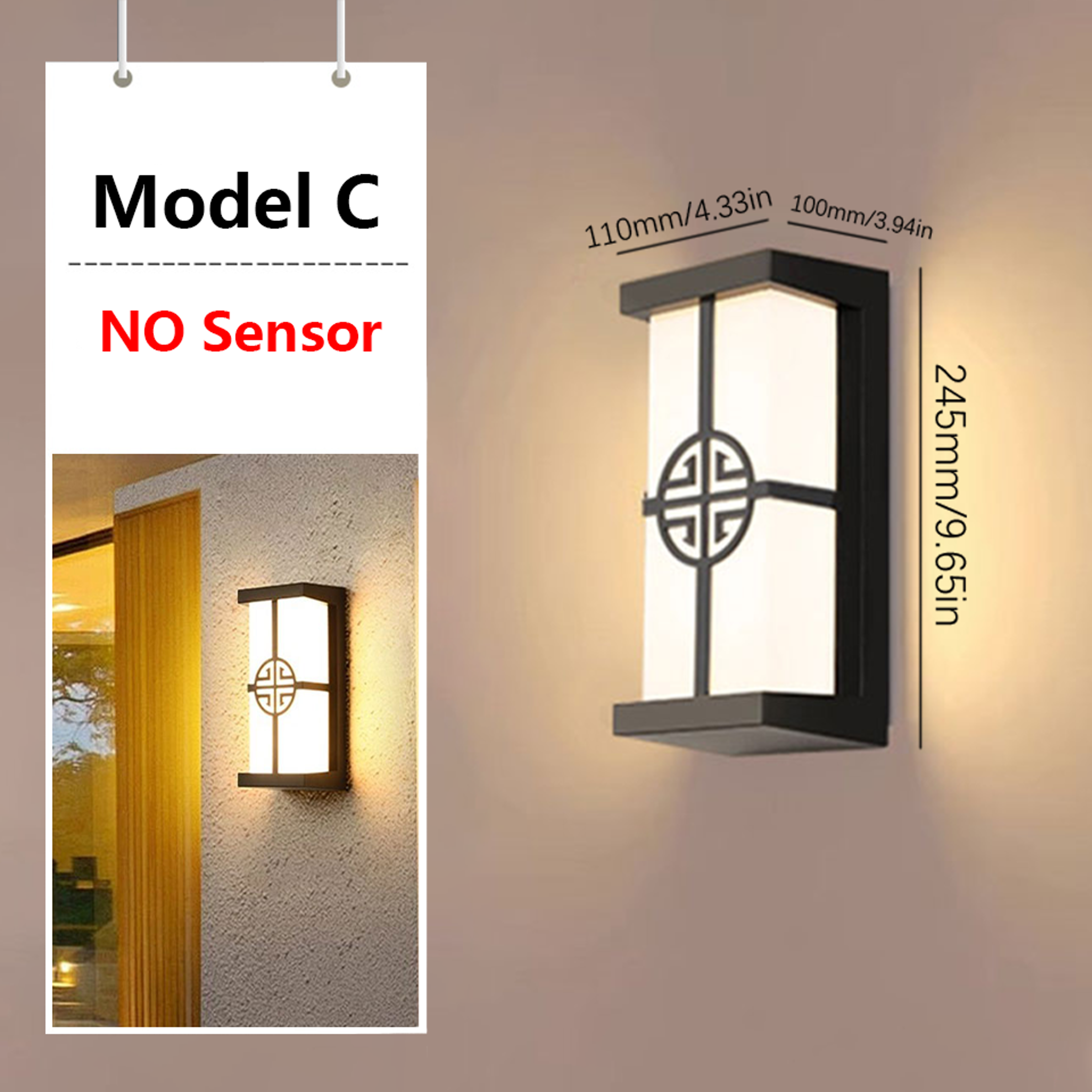 Waterproof Sensor Wall Light Exterior Garden Lamp For Porch Balcony Street 6