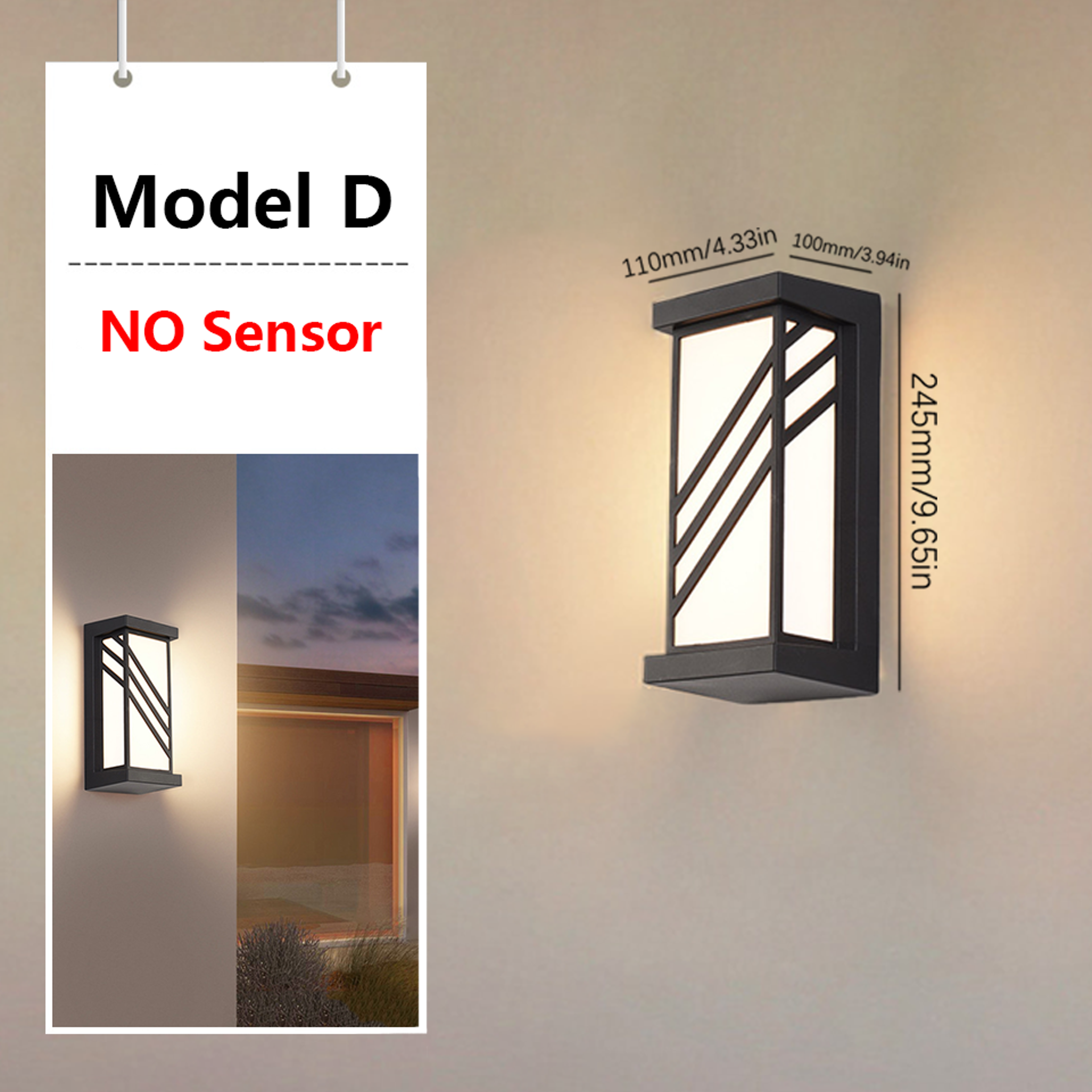 Waterproof Sensor Wall Light Exterior Garden Lamp For Porch Balcony Street 12
