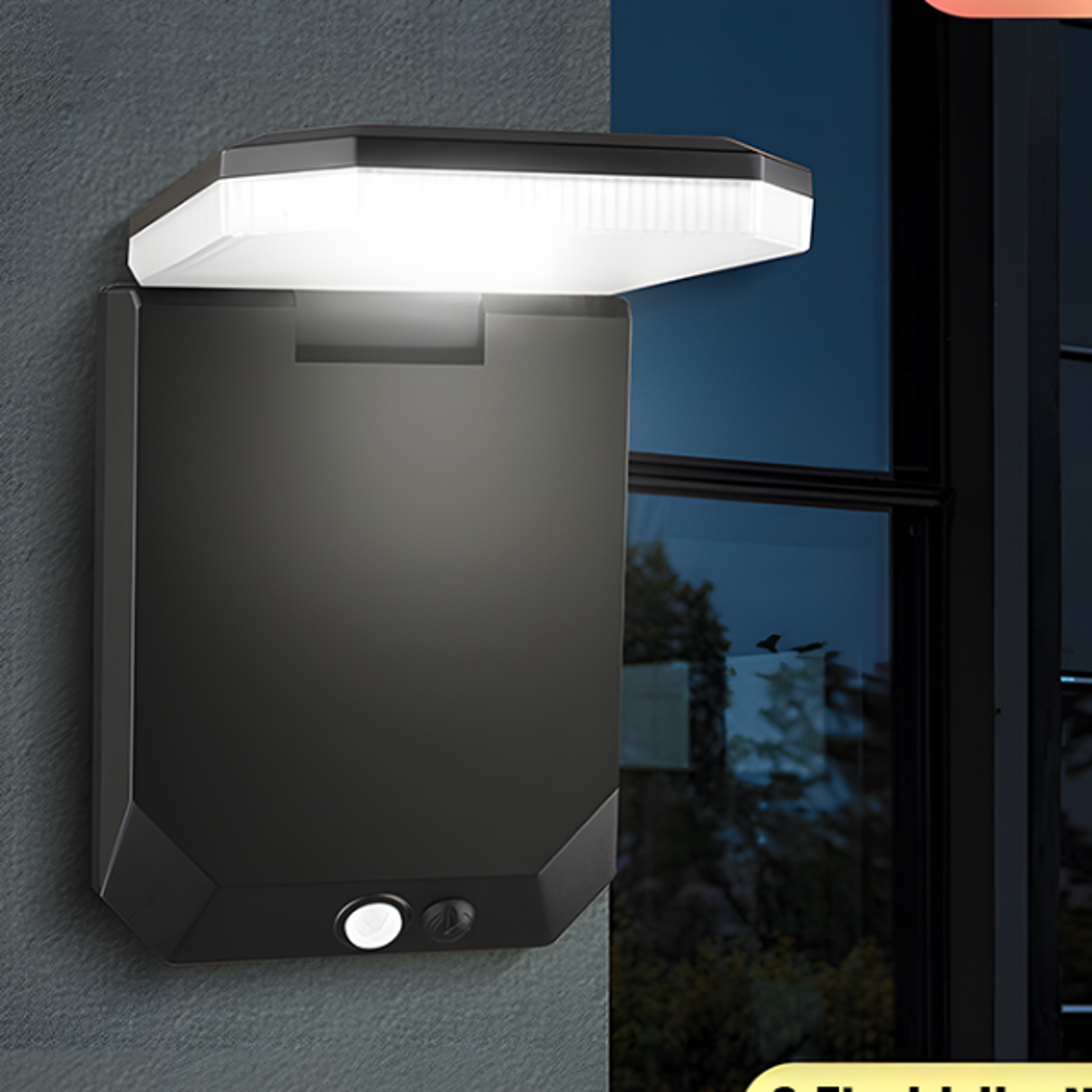 Folding Wall Light with Motion Sensor IP65 Waterproof LED Safety Light for Patio Outdoor Deck Porch