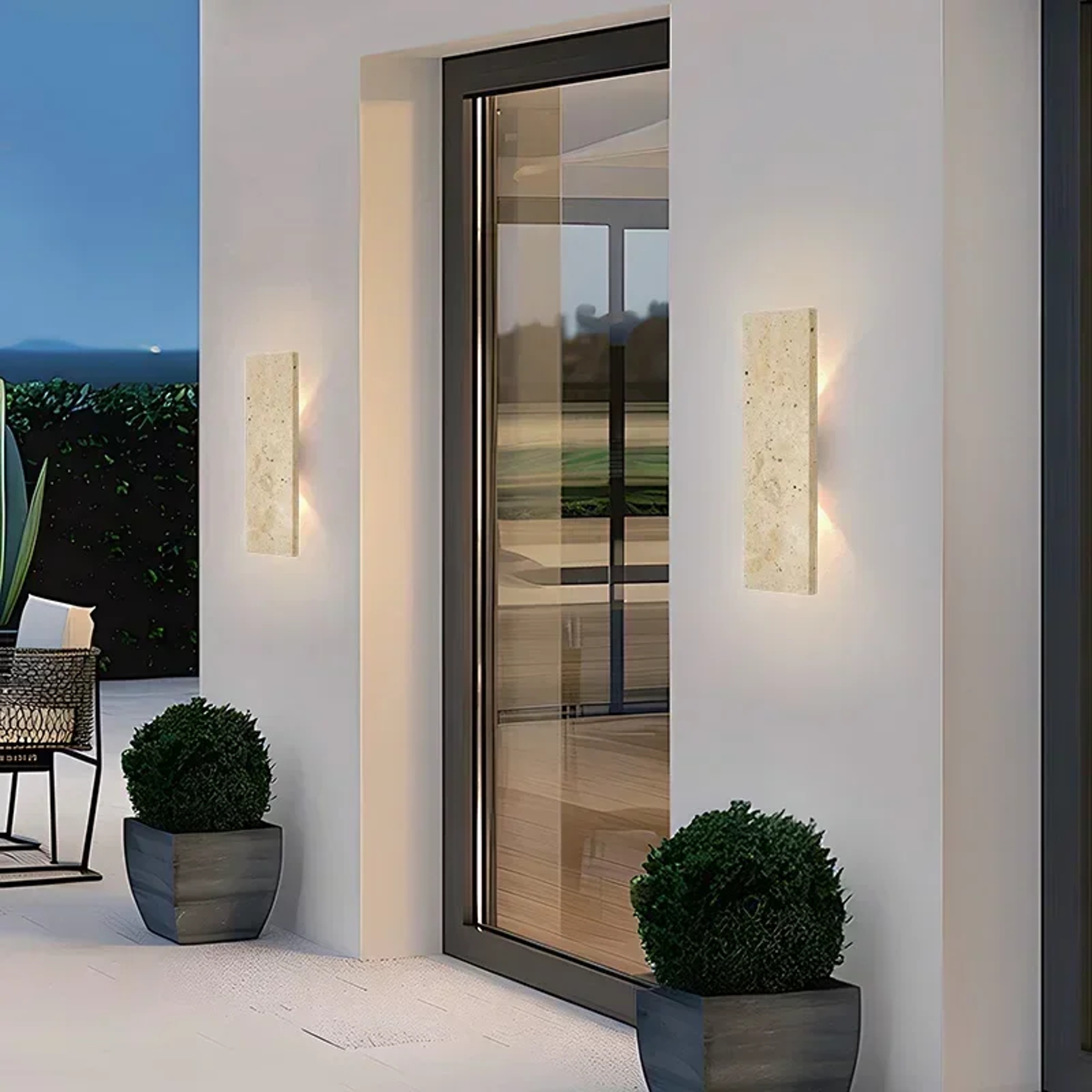 LED Wall Lamp Bedroom, Wall Lamps Strip Natural Stone Wall Lights for Outdoor Exterior Lighting Fixtures – view 1