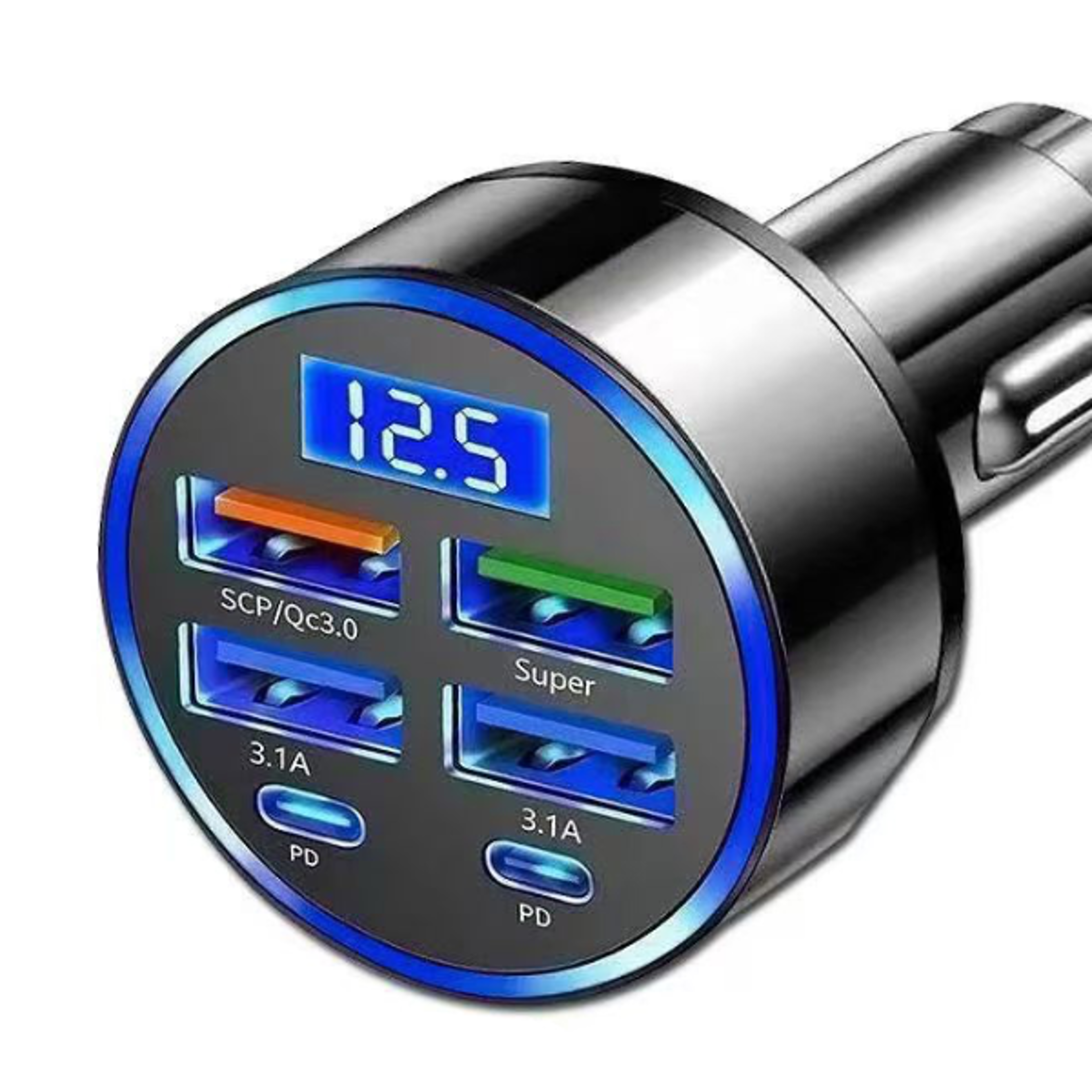 rger Adapter with Voltage Display Super Fast Charge in Car for iPhone 16 15 Pro Max Samsung