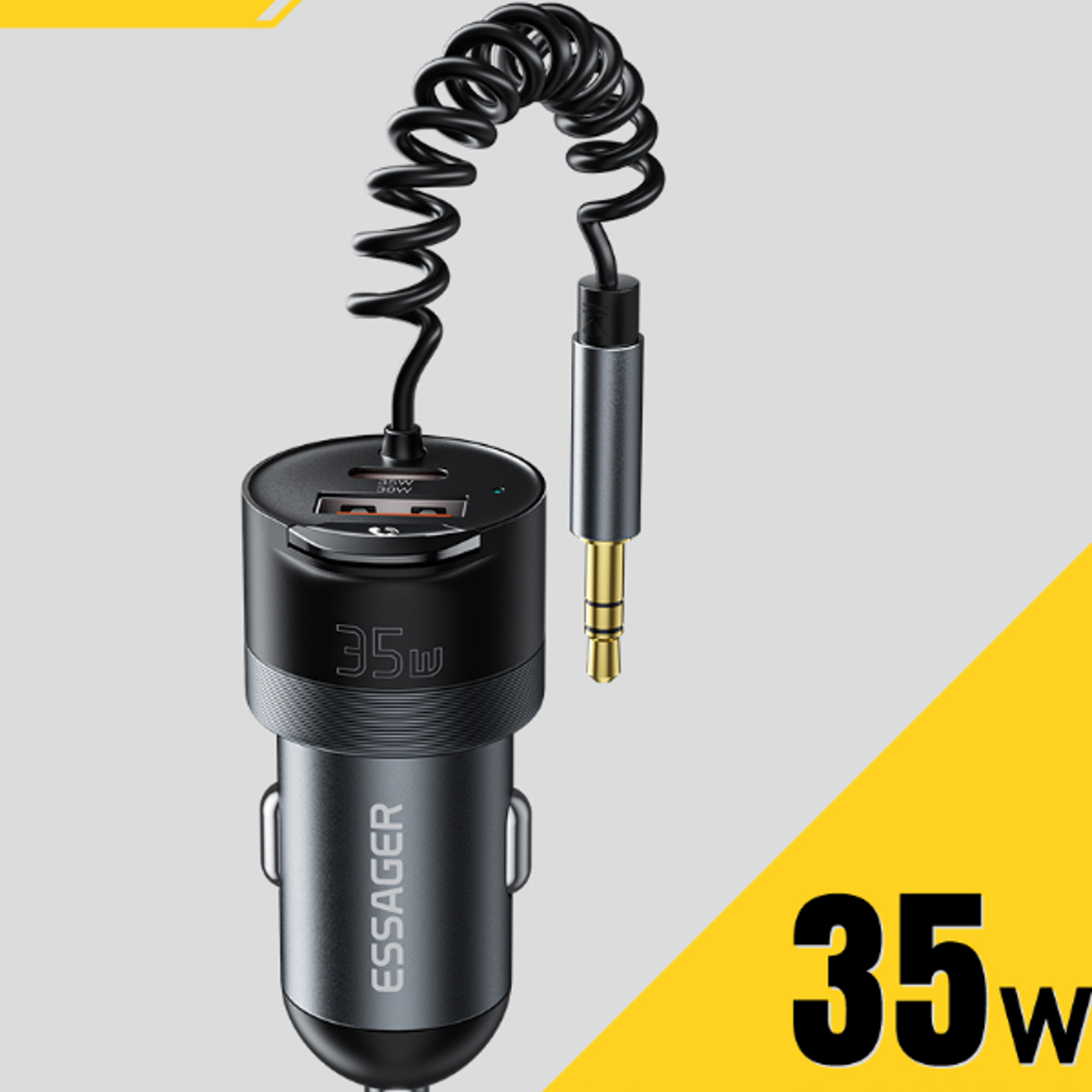 53 Car Charger 35mm AUX Adapter PD35W QC30W Car Fast Charger for iPhone 16 15 Pro Huawei Xiaomi Sa