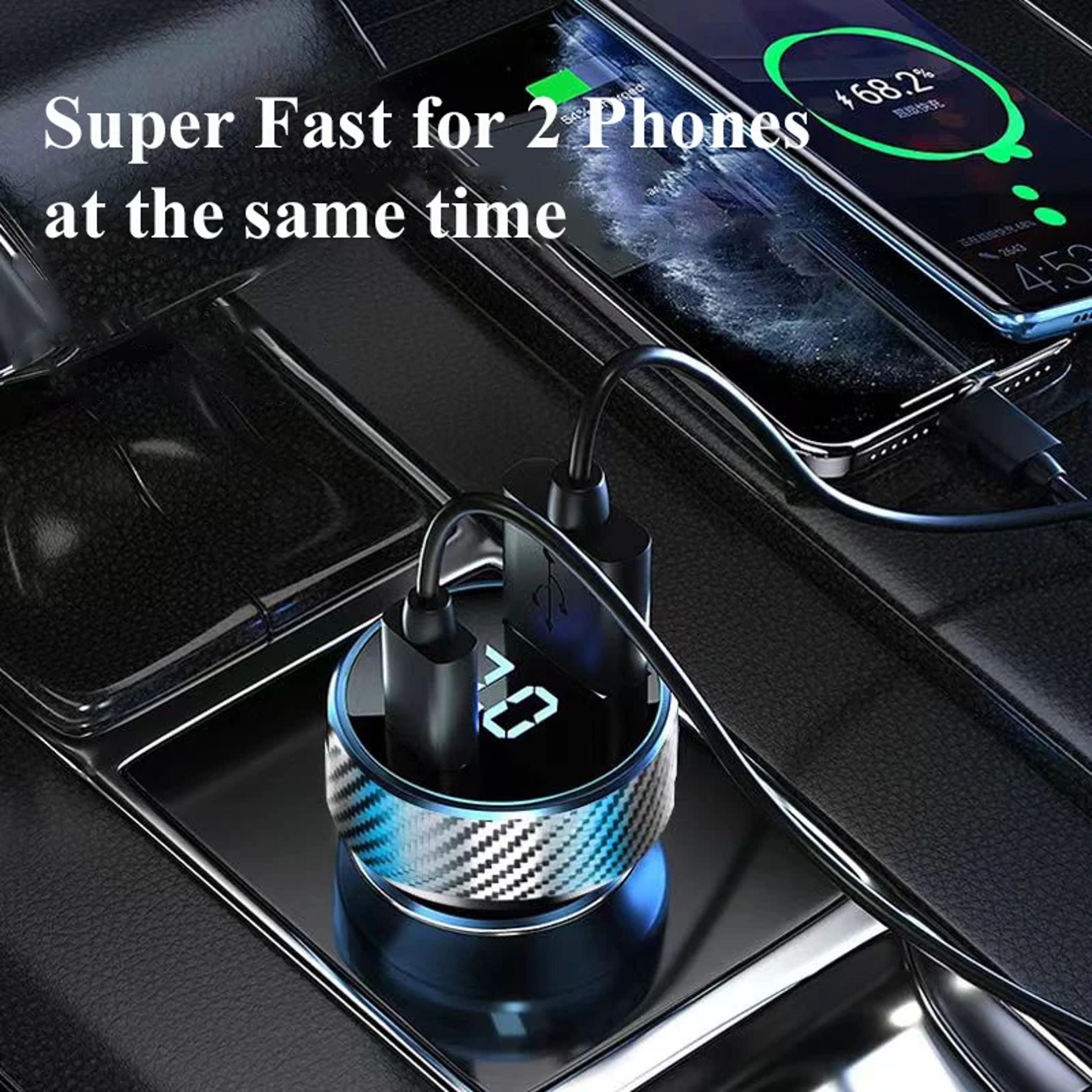 Super Fast Charger Adapter with Voltage Monitor for iPhone, iPad, Samsung, OPPO, VIVO, Huawei, Oneplus – view 3