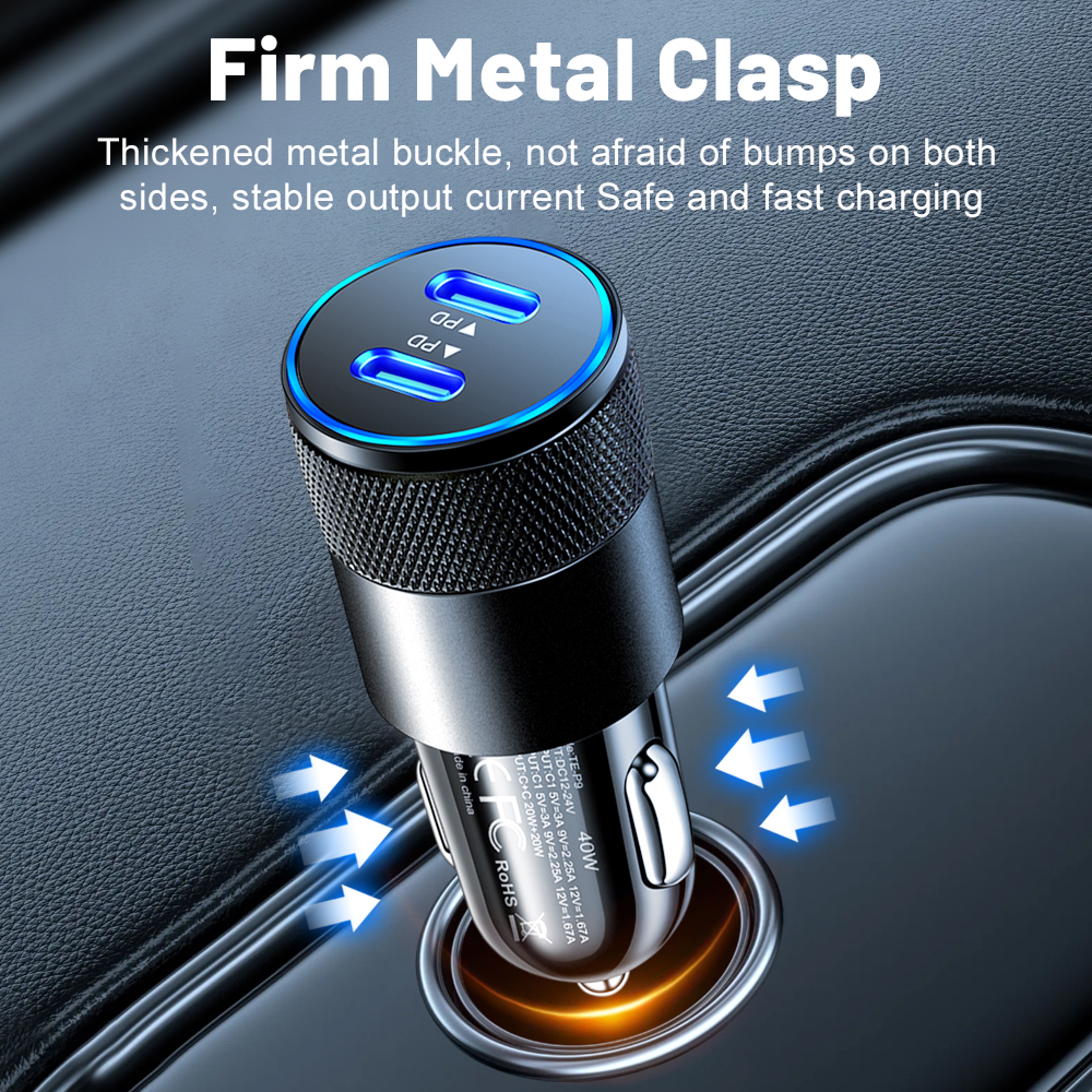 Fast Charging Car Charger Adapter USB C Quick Charger for Samsung, Xiaomi, iPhone - Mobile Charging in Car – view 4