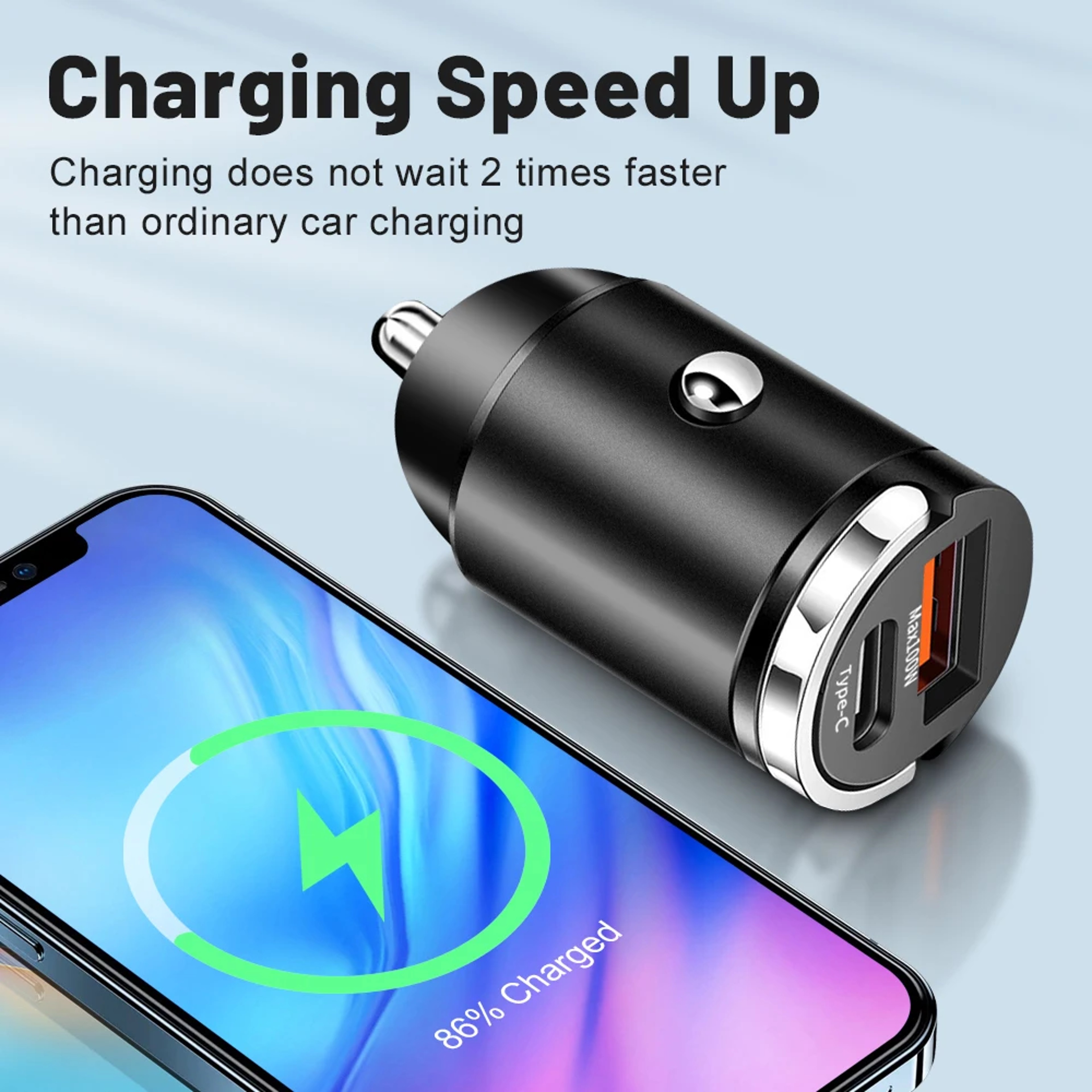 Car Accessories Car Charger Type C PD Dual Ports Phone Adapter For IPhonePro Xiaomi Huawei Samsung 2