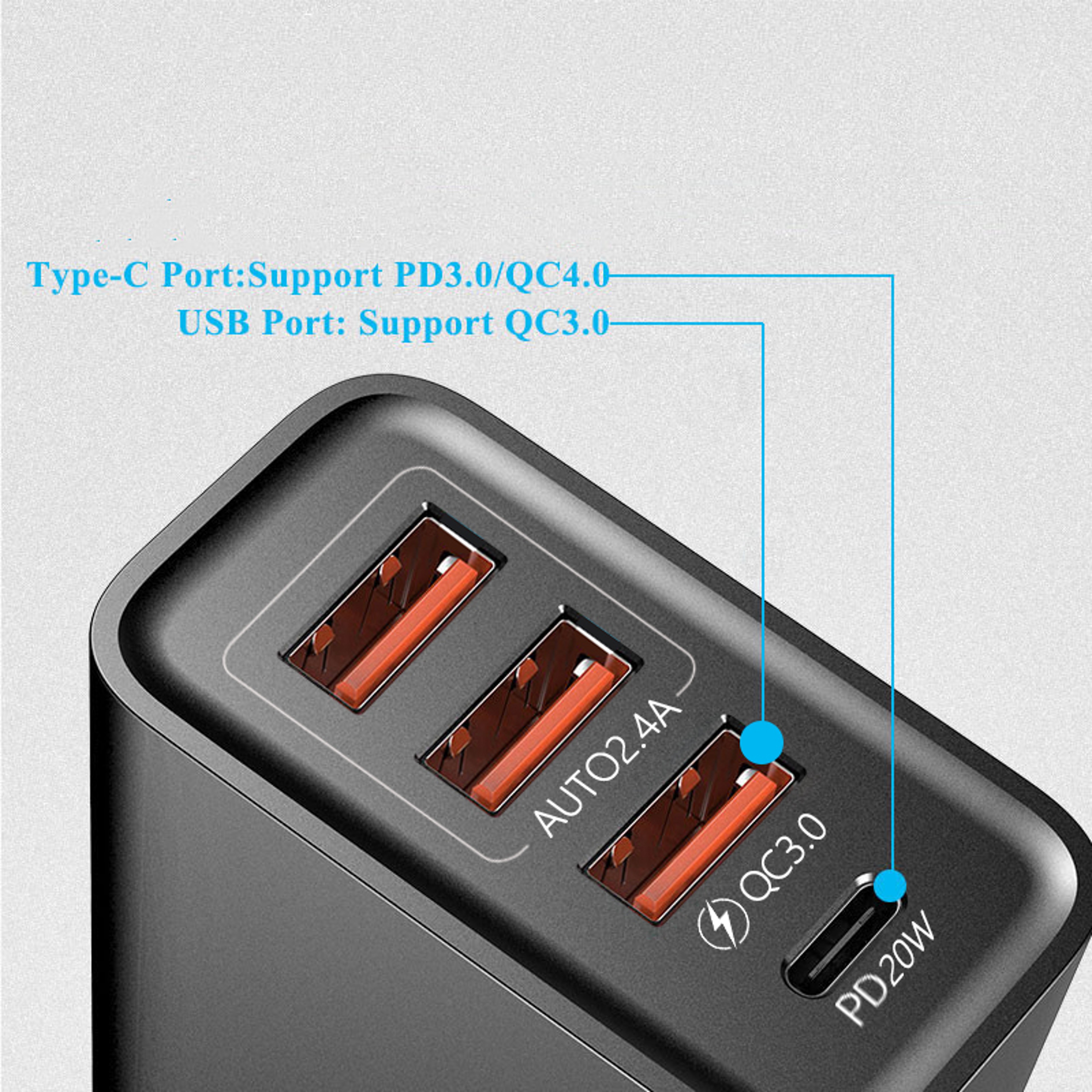 Multi Ports Quick Charging Adapter USB Charger For IPhone Xiaomi Huawei Samsung Mobile Phones 2