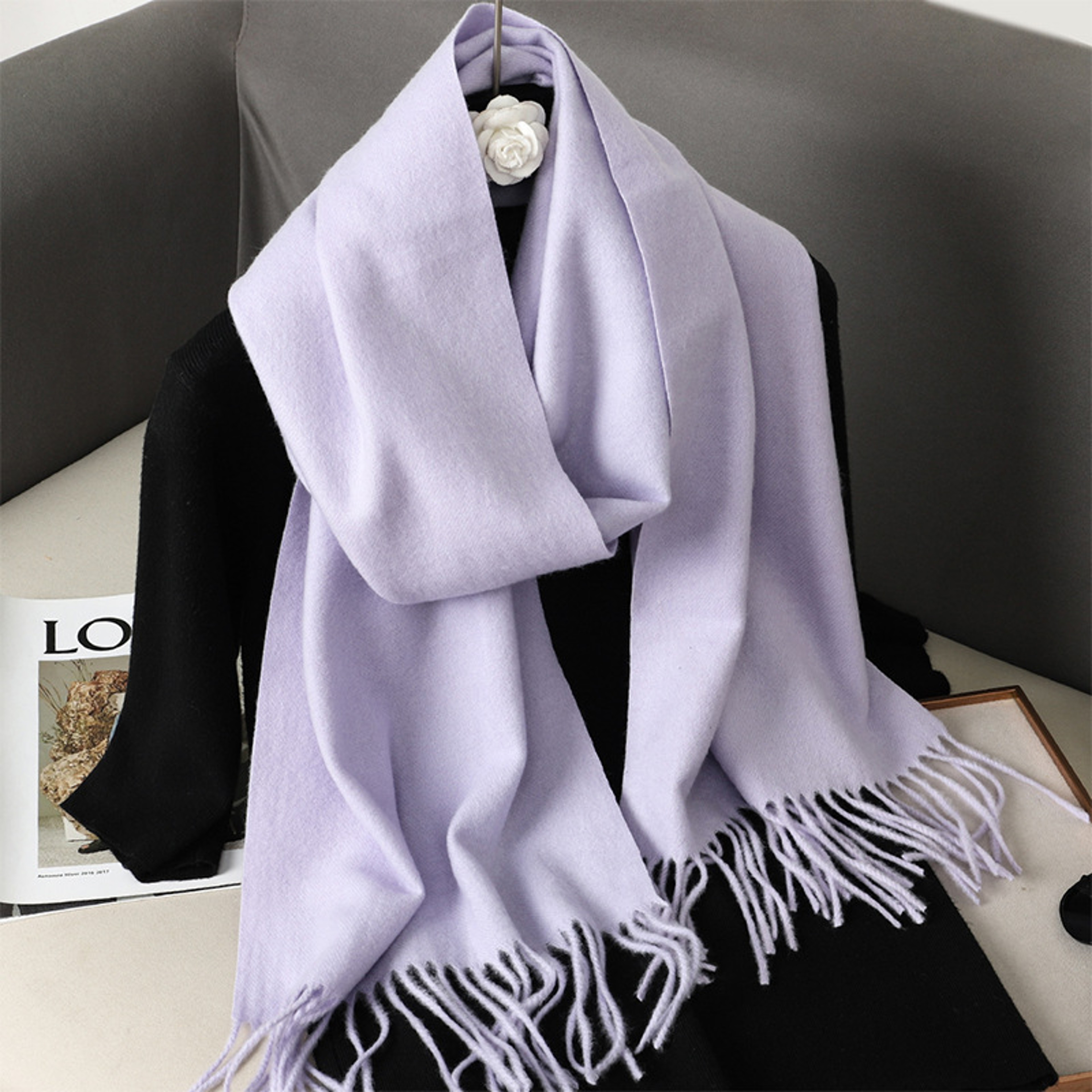 Luxury Winter Scarf Warm Thicken Cashmere Shawl Outdoor Fashion Tassels Pashmina Lady Wrap Scarves 3