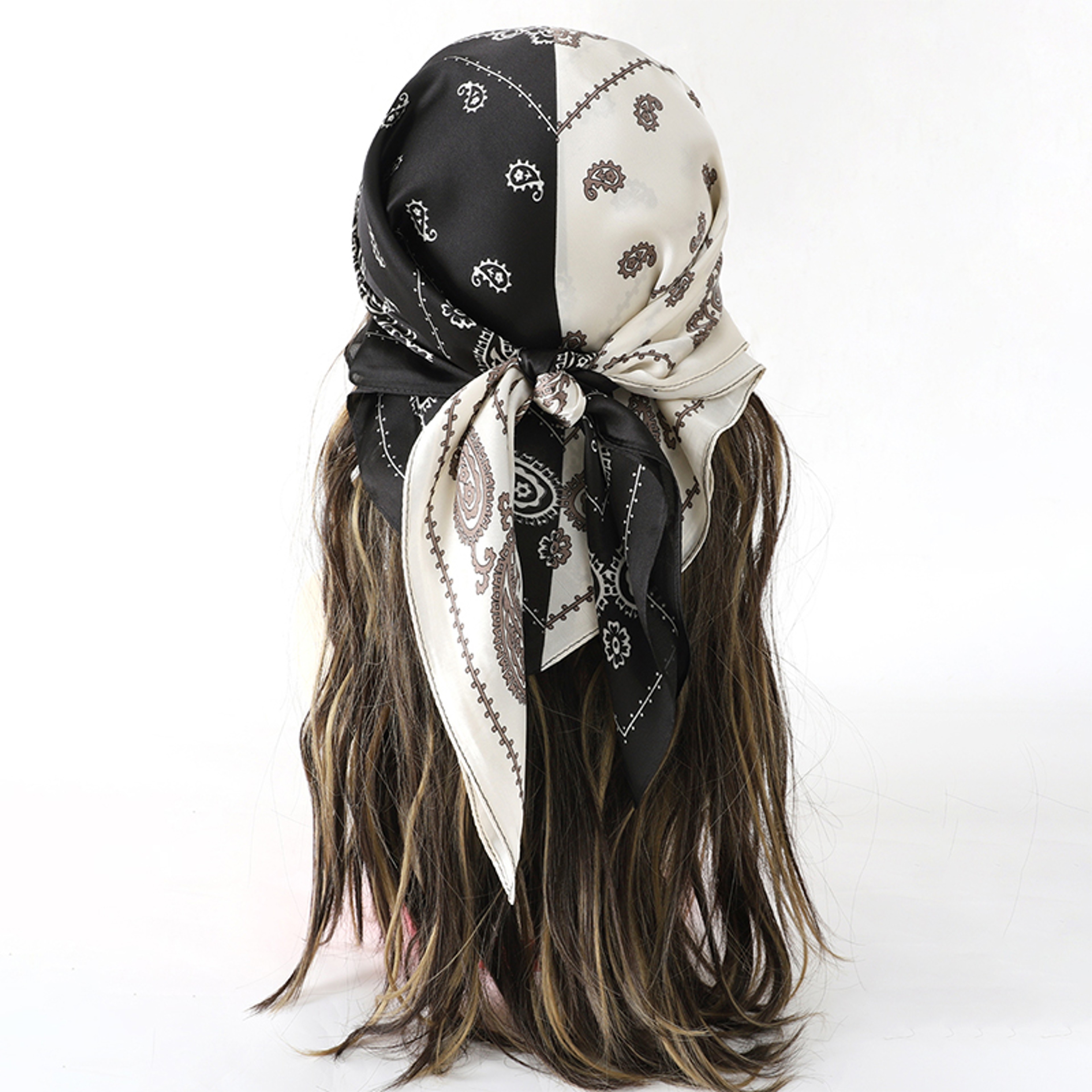 Satin Square Scarf Bandana Hair Skinny Tie Wrap Foulard Femme Handkerchief Shawl 0