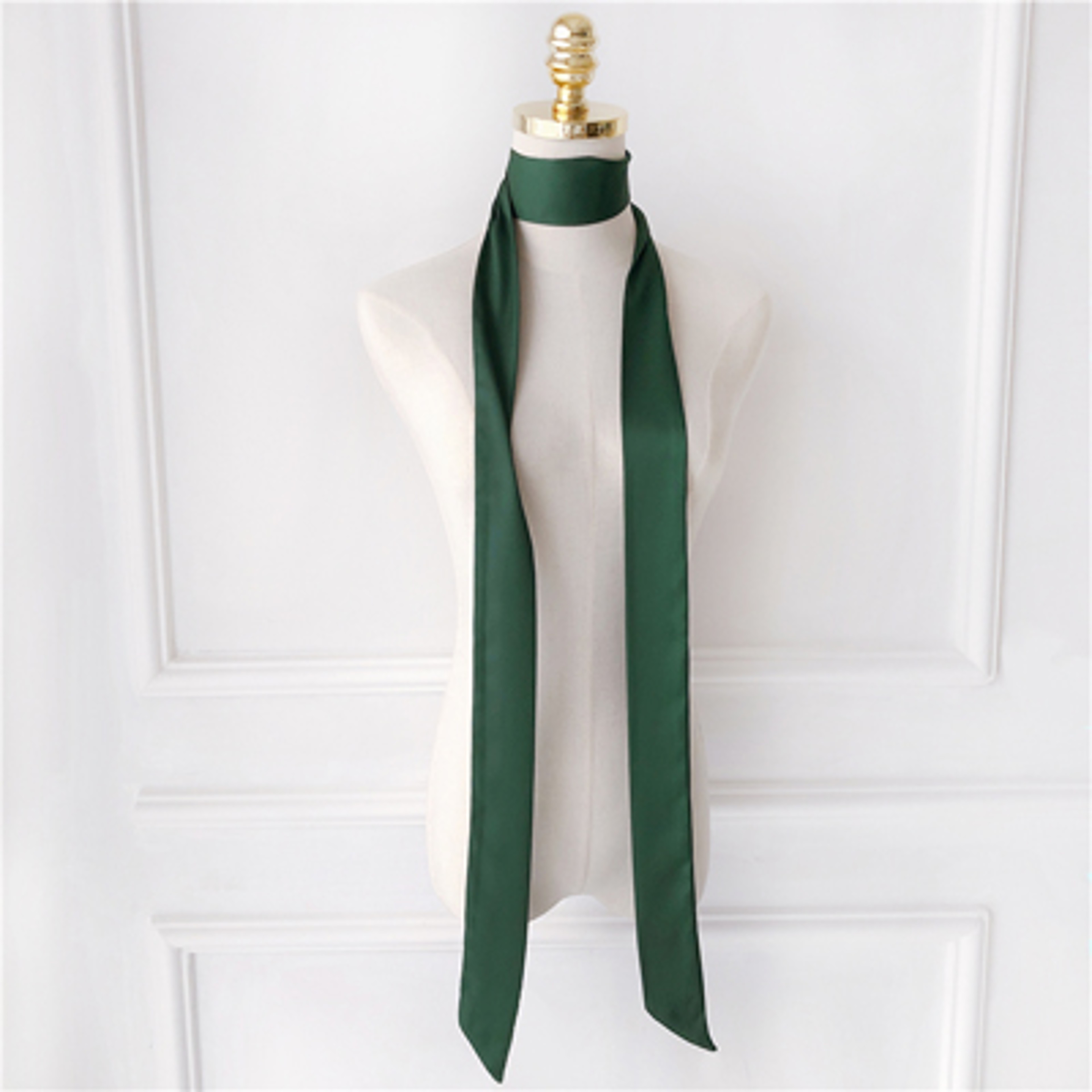 5X190CM Women Narrow Long Scarf 190x5cm Solid Color Chiffon Silk Rubber Red Tie Black Bag Ribbon He 8