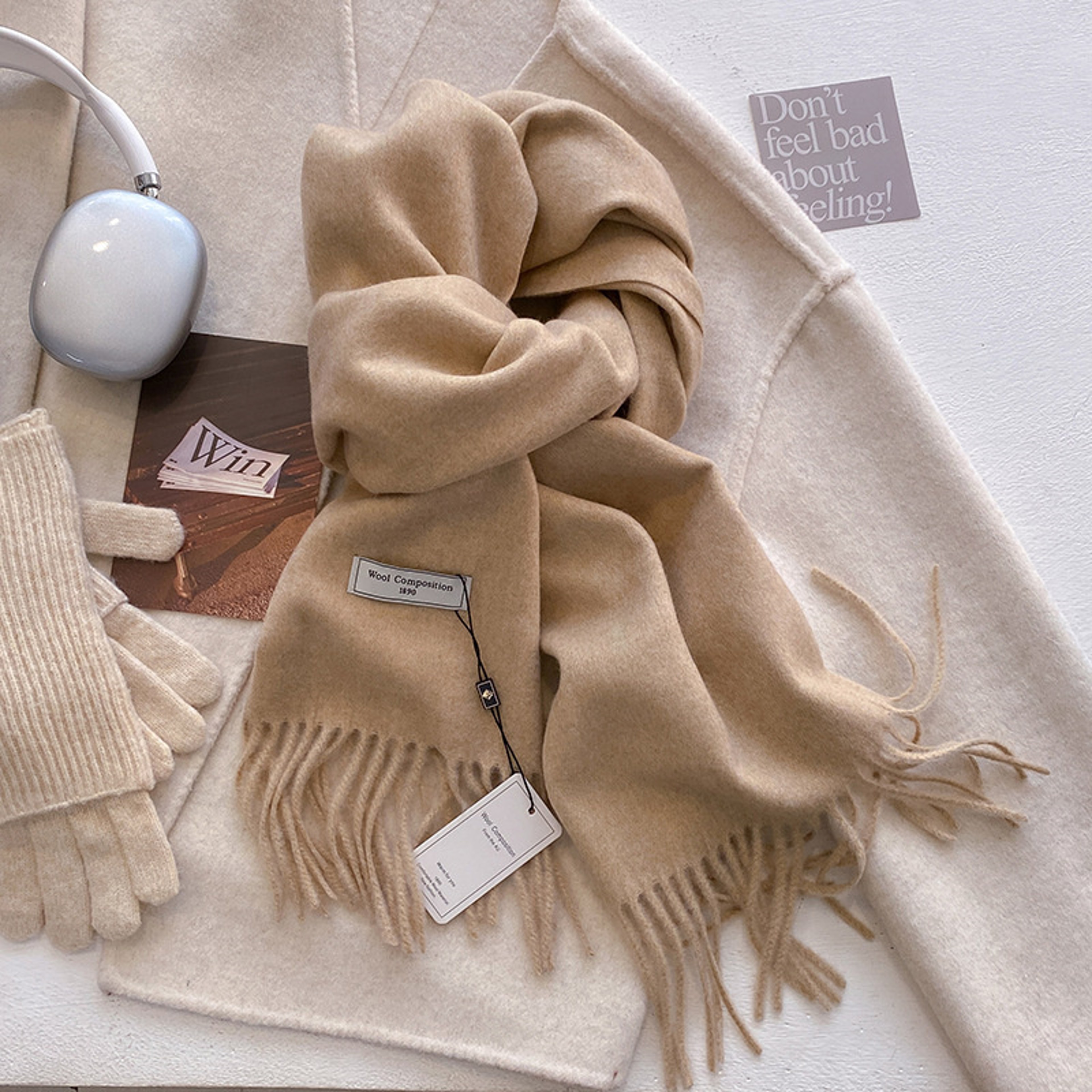 Cashmere Wool Scarf Women Pashmina Soft Thick Shawls Wraps Bufanda 3