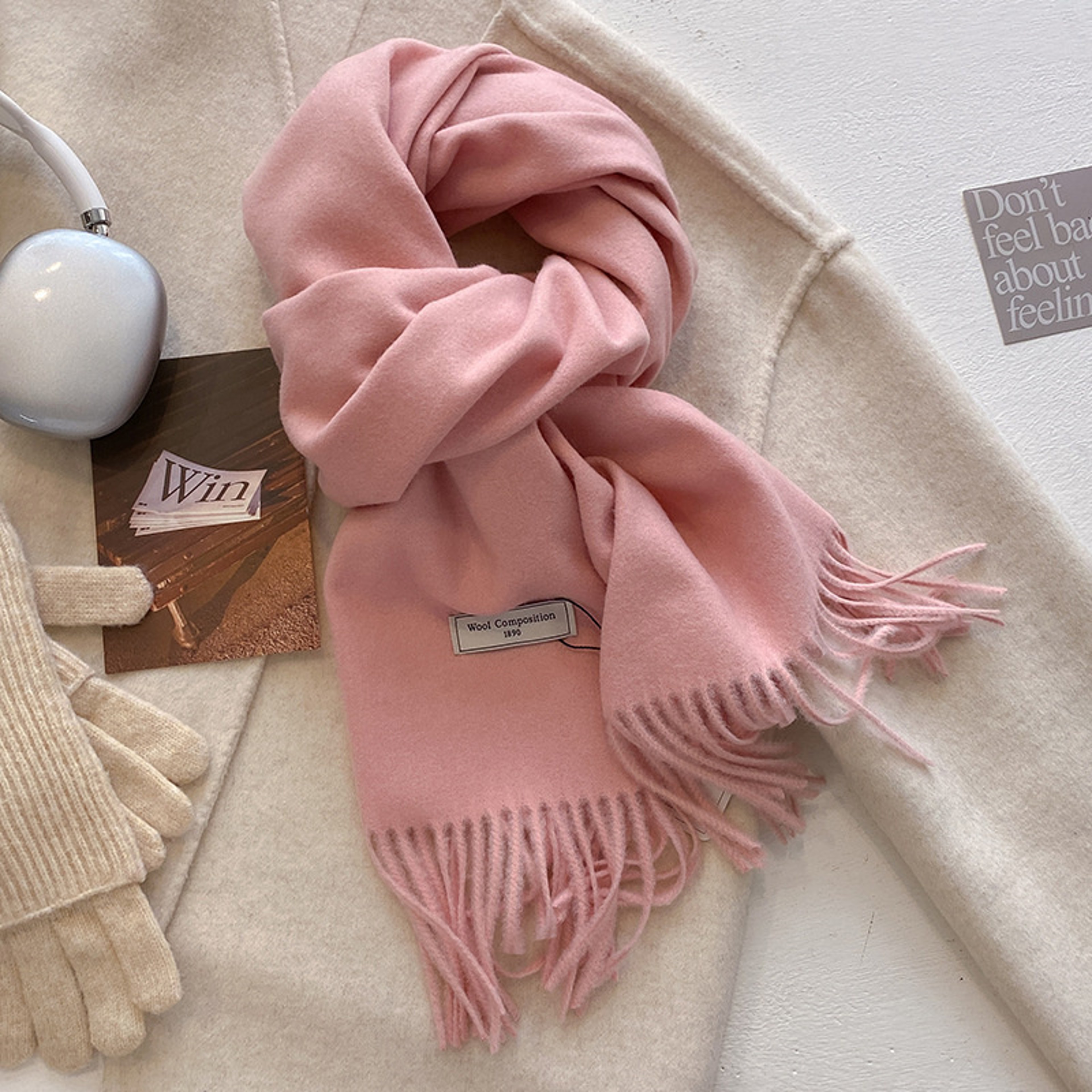 Cashmere Wool Scarf Women Pashmina Soft Thick Shawls Wraps Bufanda 6