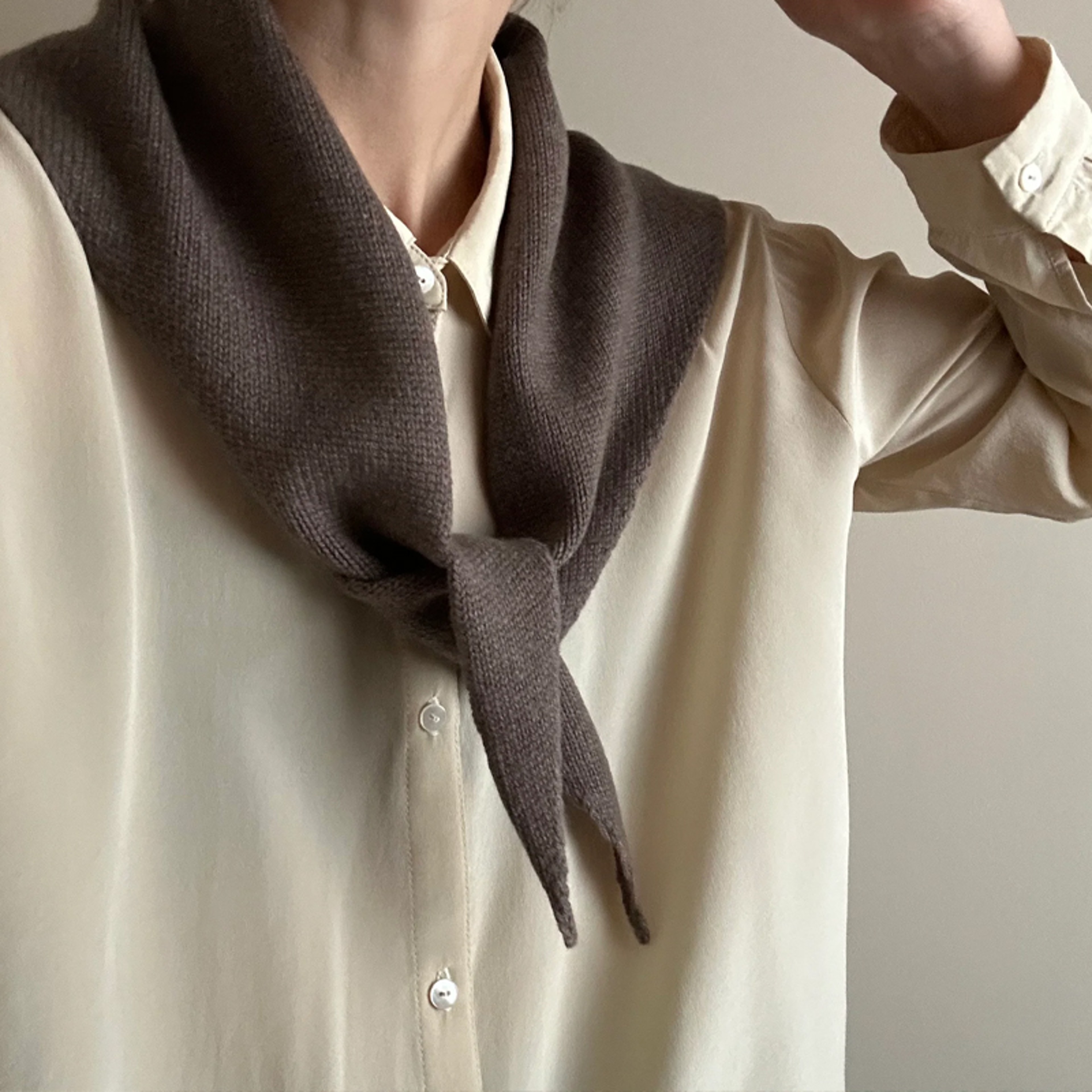 Decorative Small Scarf Wool Knitted Triangle Shawl For Womens Autumn Winter Neck Warmth 0