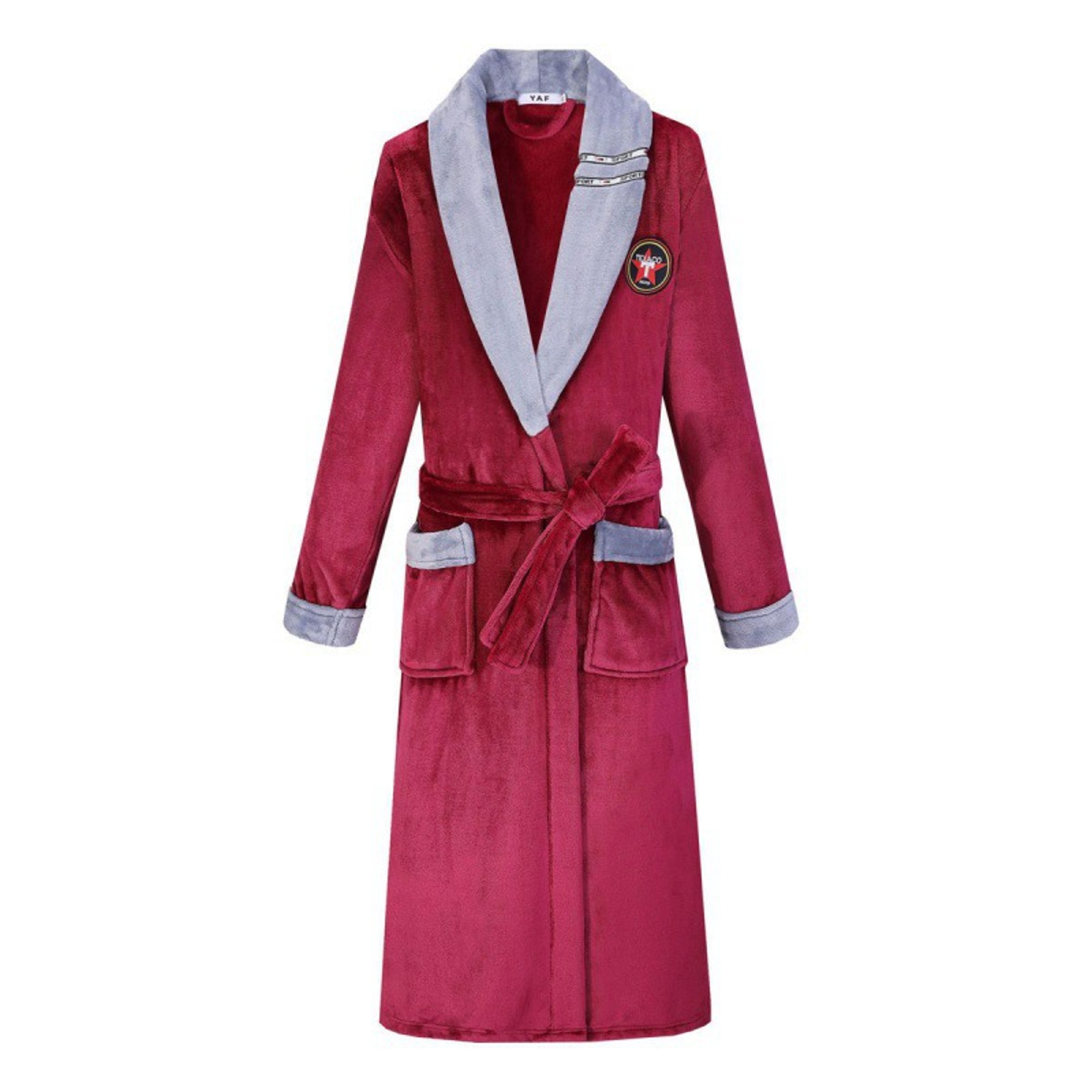 Women Extra Long Winter Coral Fleece Bathrobe, Hooded Cozy Kimono Nightgown Peignoir – view 13
