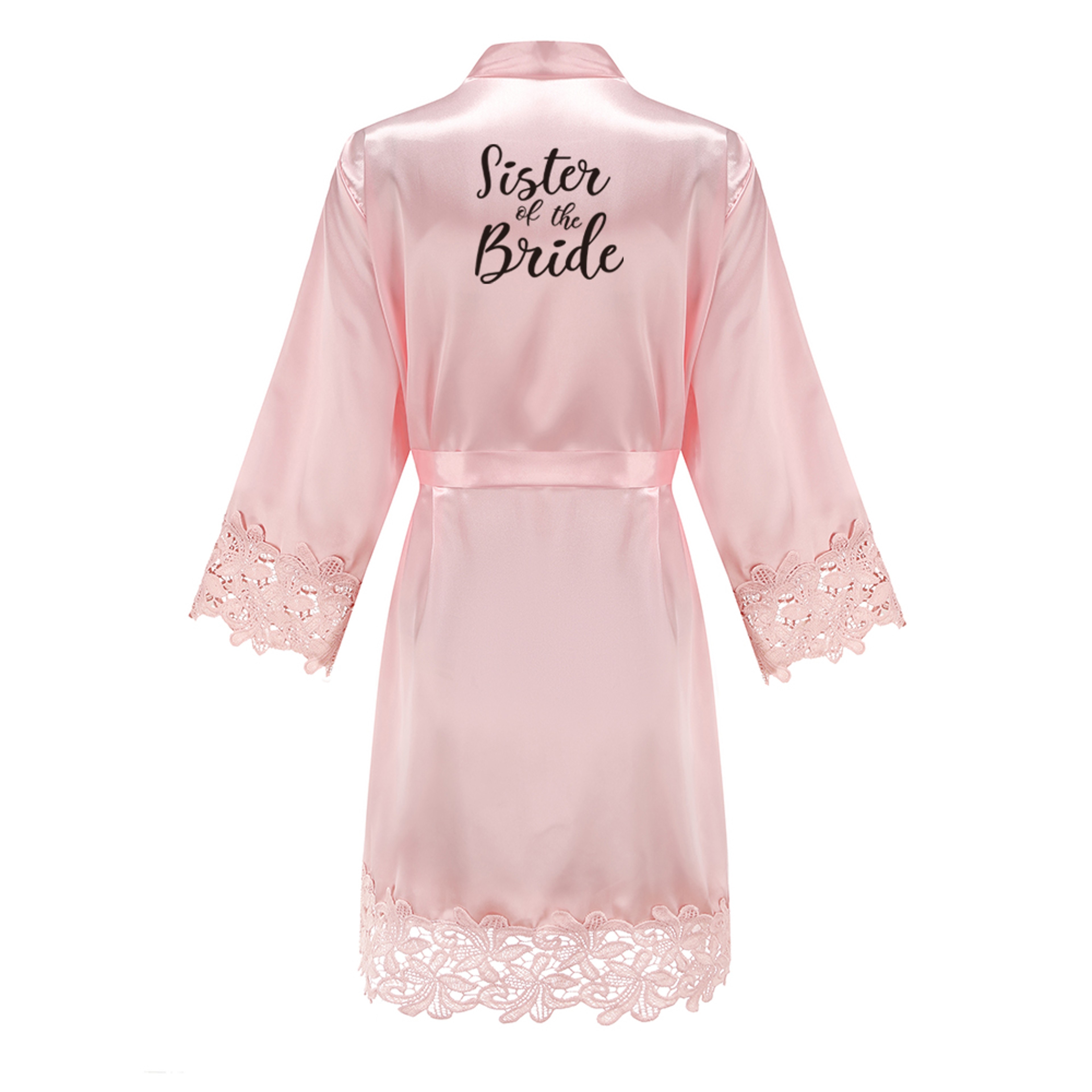 Wedding Bridesmaid Gift Satin Lace Robe, Rose Gold Bride Robe, Bridal Dressing Gown for Bachelorette Party – view 20