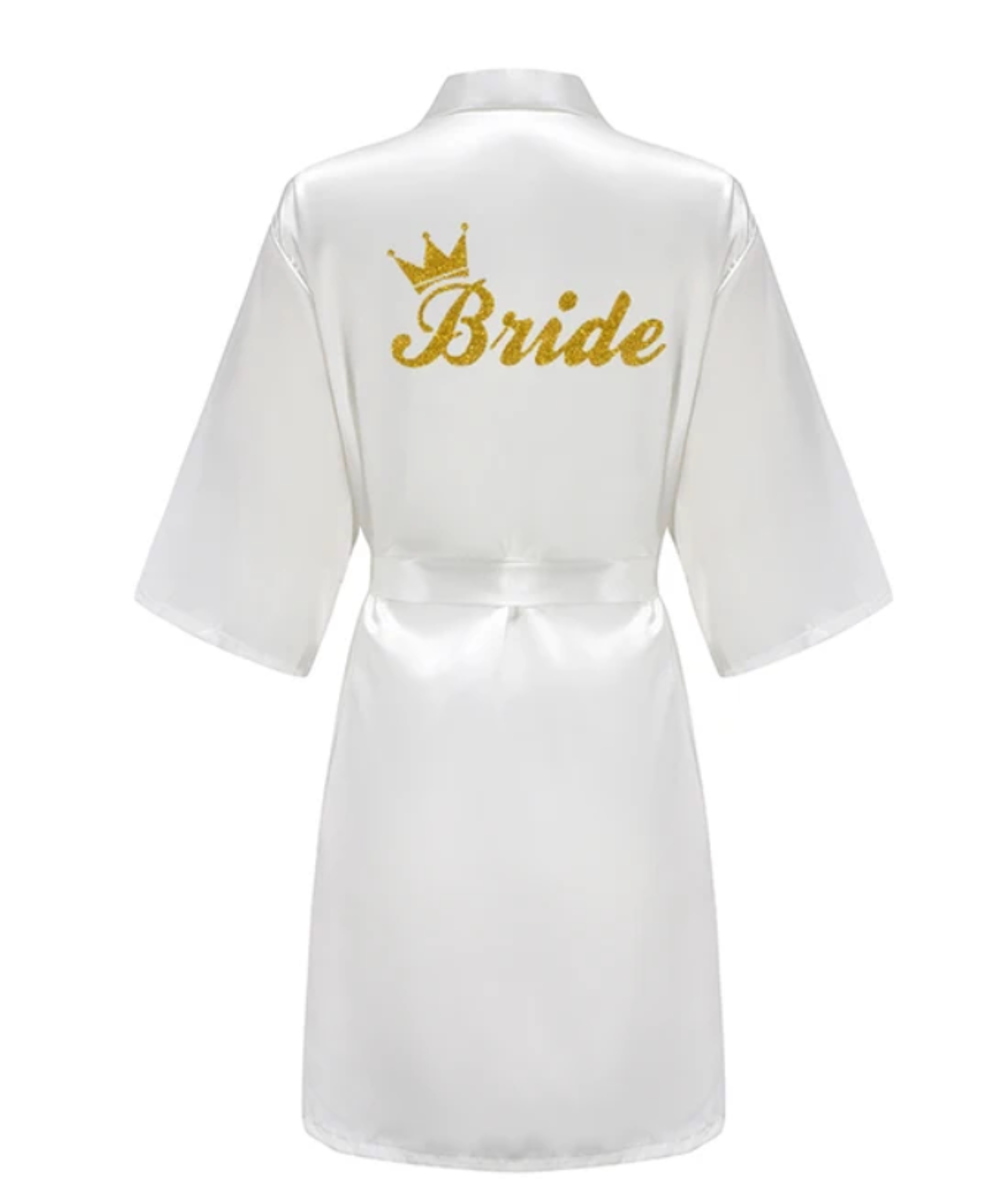 Plus Size Satin Silk Wedding Bathrobe, Bridesmaid Gown, Rose Gold Sleepwear for Maid of Honor – view 18