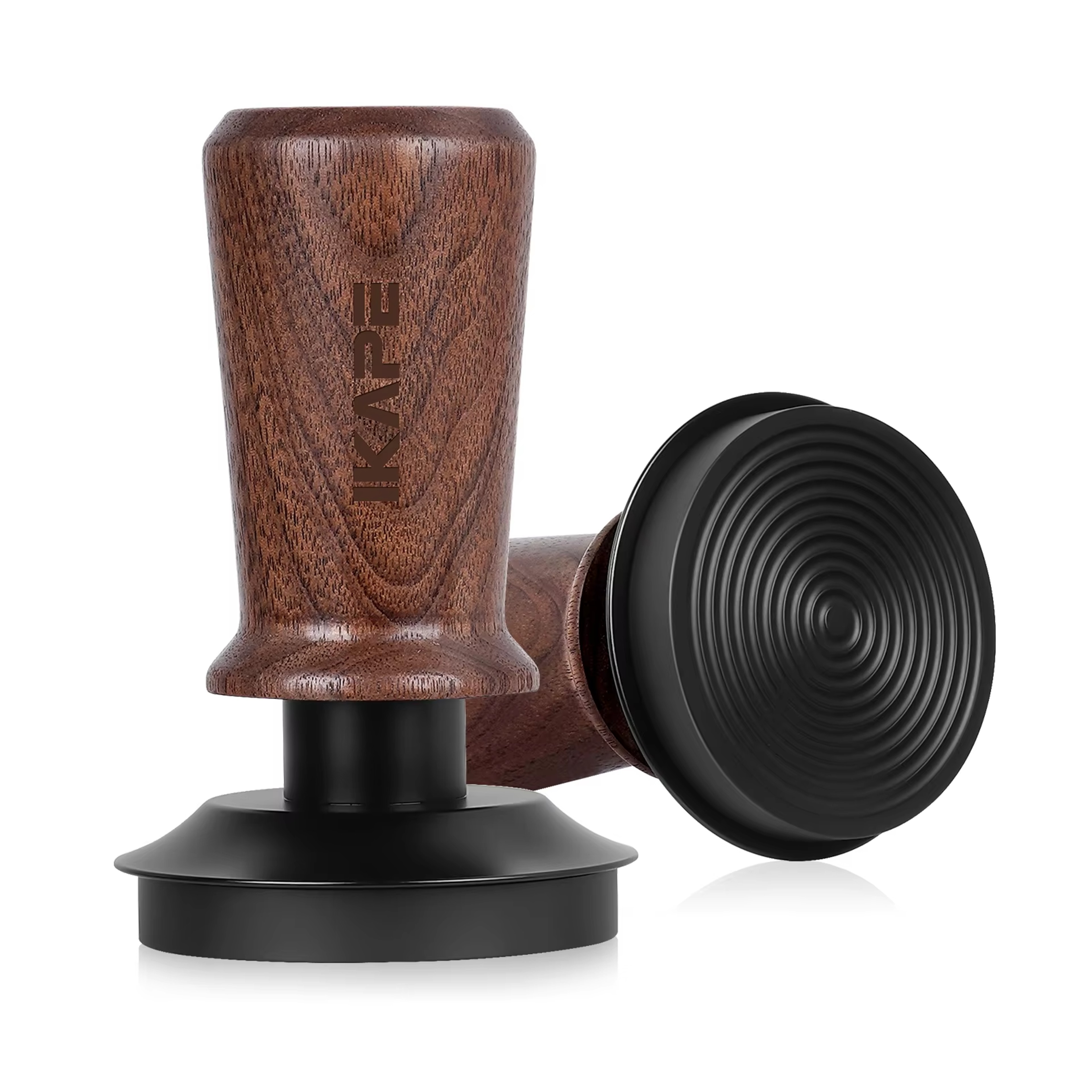 Espresso Walnut Tamper, Spring Loaded with Titanium PVD Coating – view 8