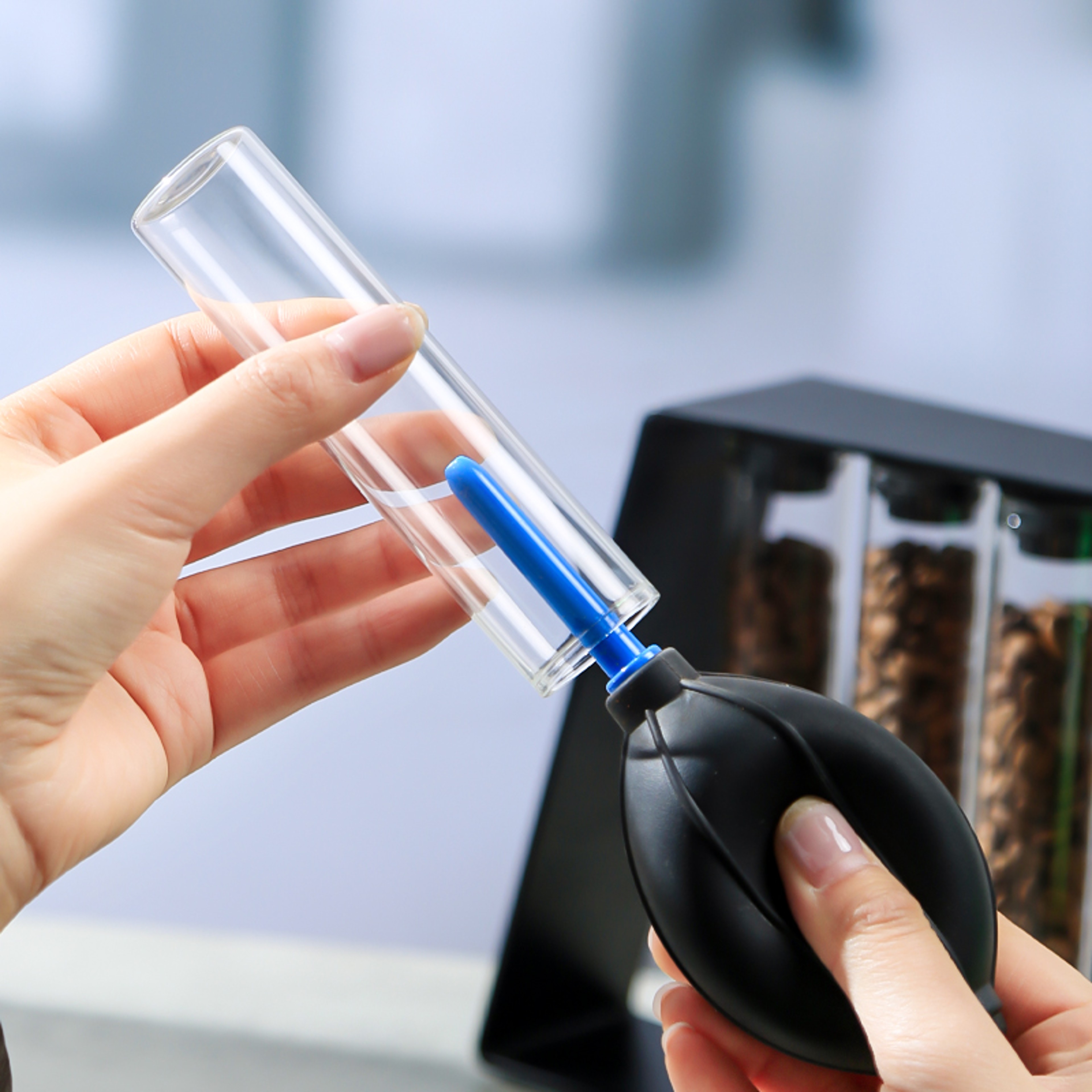 Convenient Magnetic Coffee Bean Storage Glass Tubes Storage Rack Espresso Accessories Display Conta 1